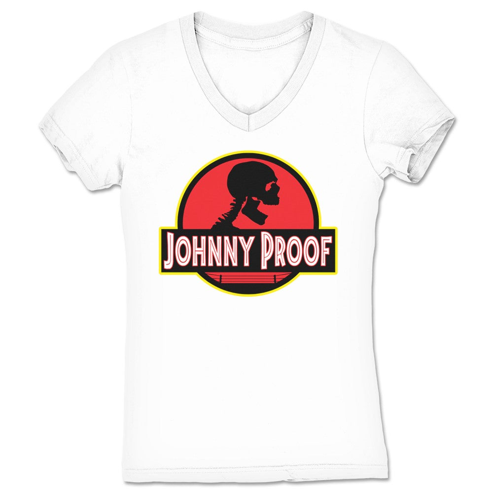 Johnny Proof Jurassic Proof Women's V-Neck White