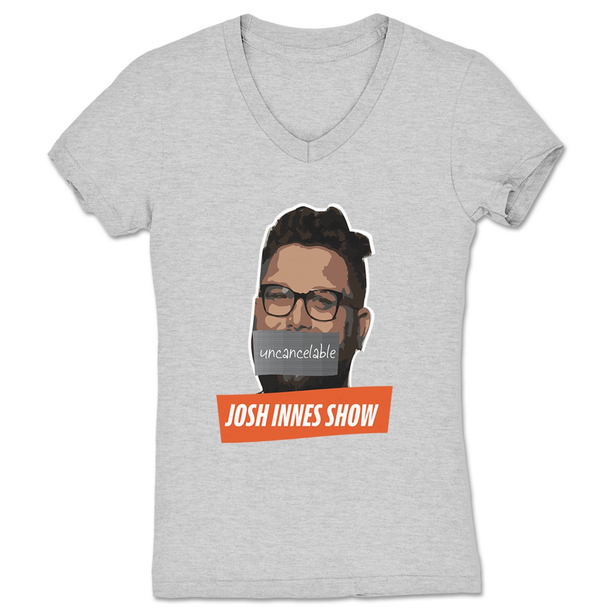 Josh Innes Show UNCANCELABLE Women's V-Neck Heather Grey