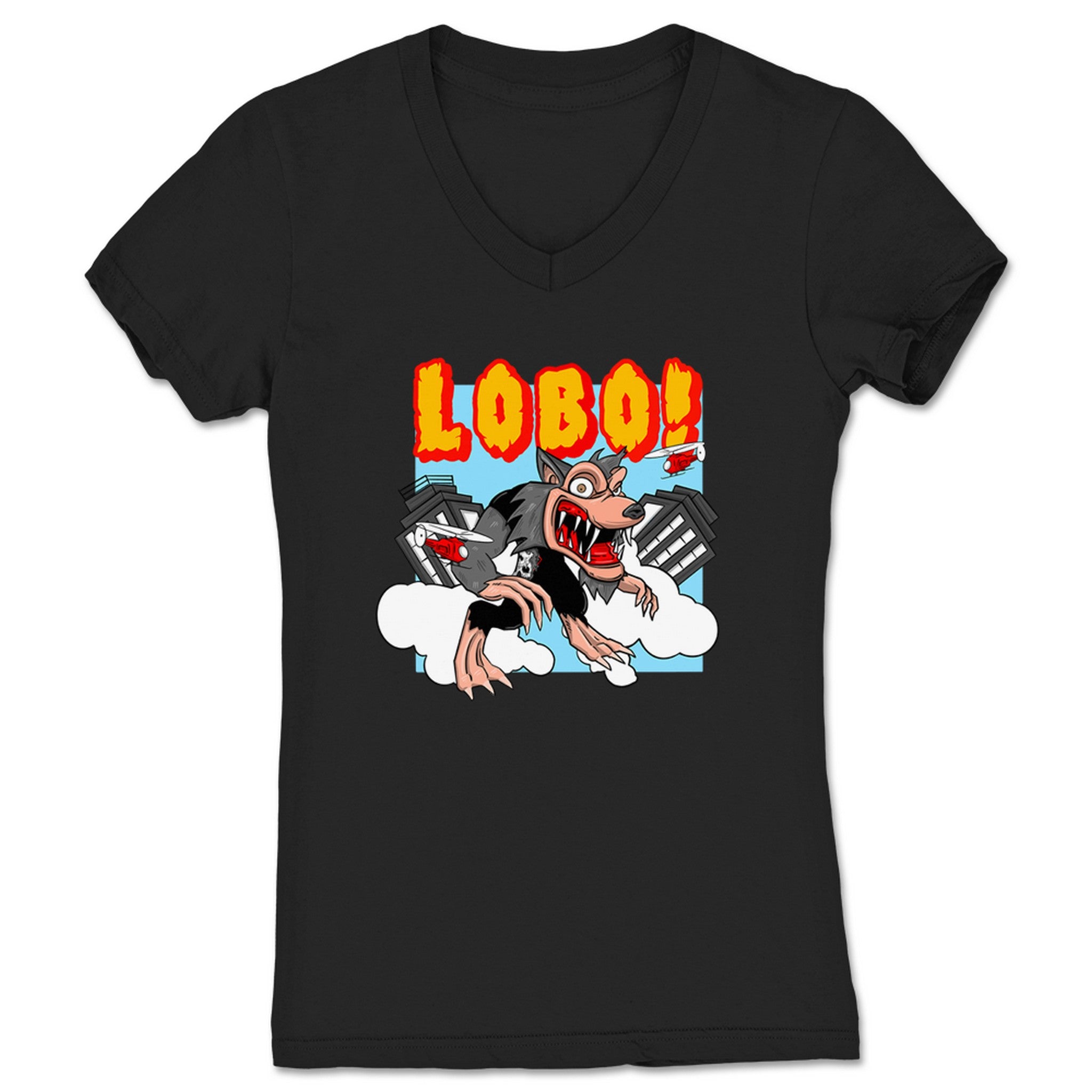 LOBO OKAMI LOBOxRALPH Women's V-Neck Black