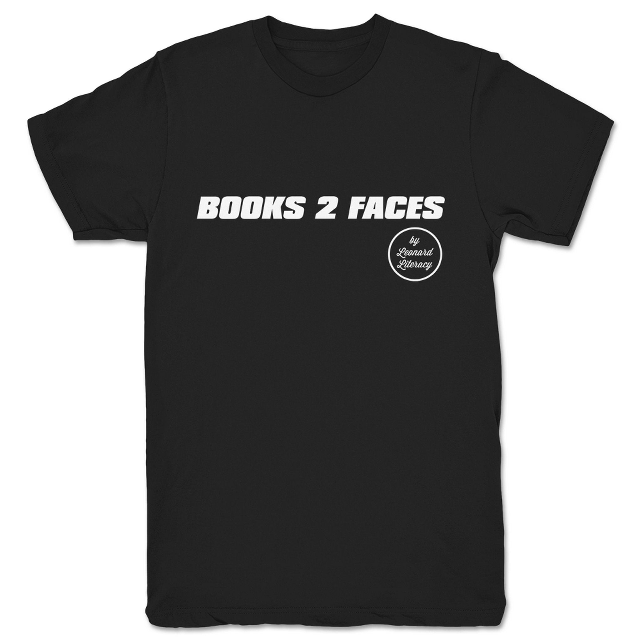 Leonard Literacy Books 2 Faces Unisex Tee Black
