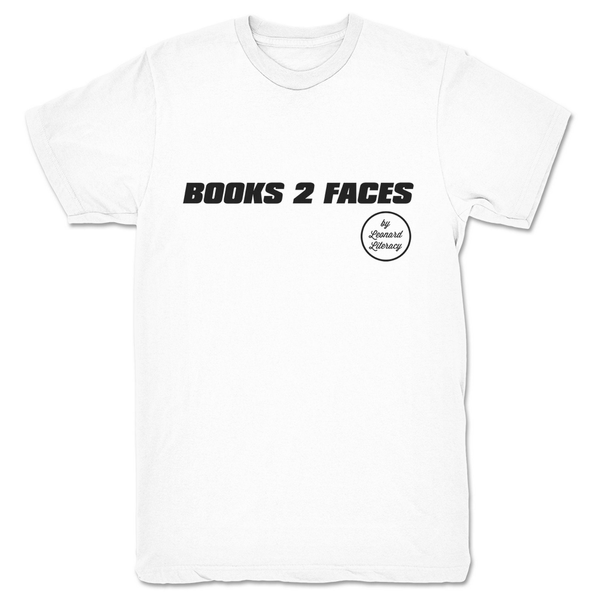 Leonard Literacy Books 2 Faces Unisex Tee White