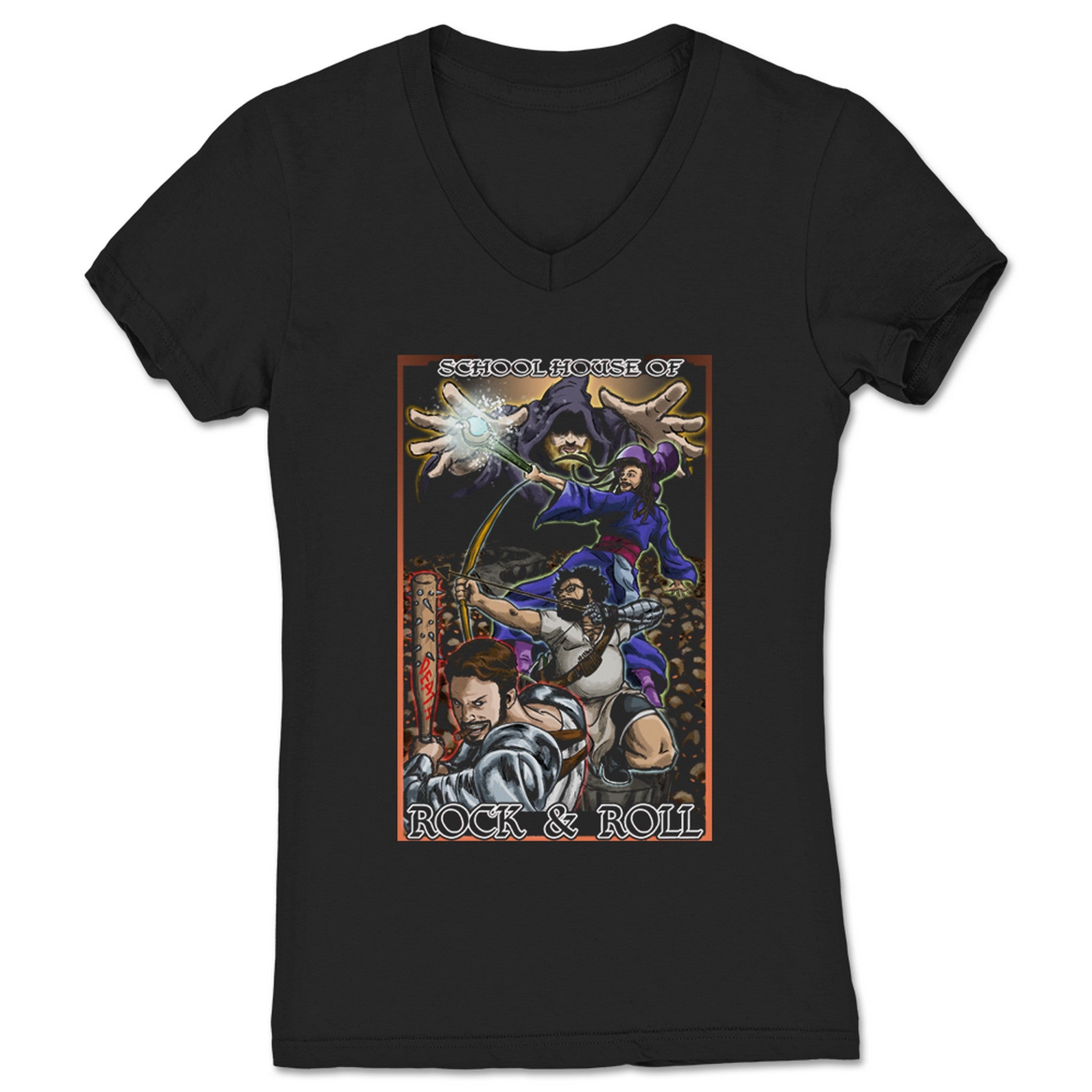 Leonard Literacy Dungeon Master Women's V-Neck Black