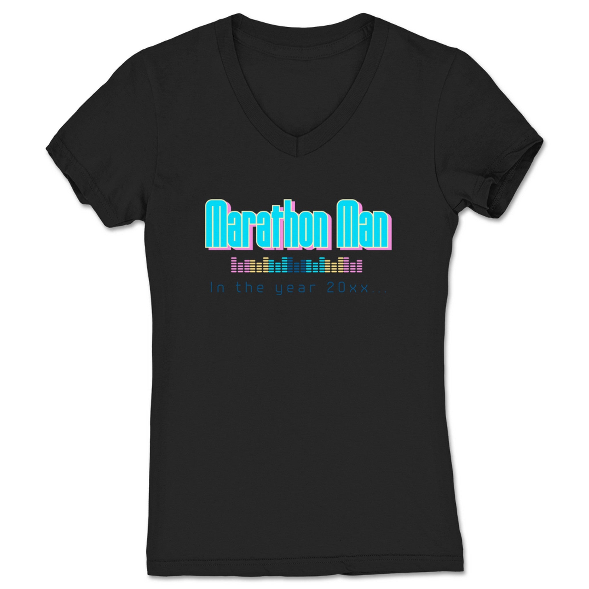 Marathon Man 20xx Women's V-Neck Black