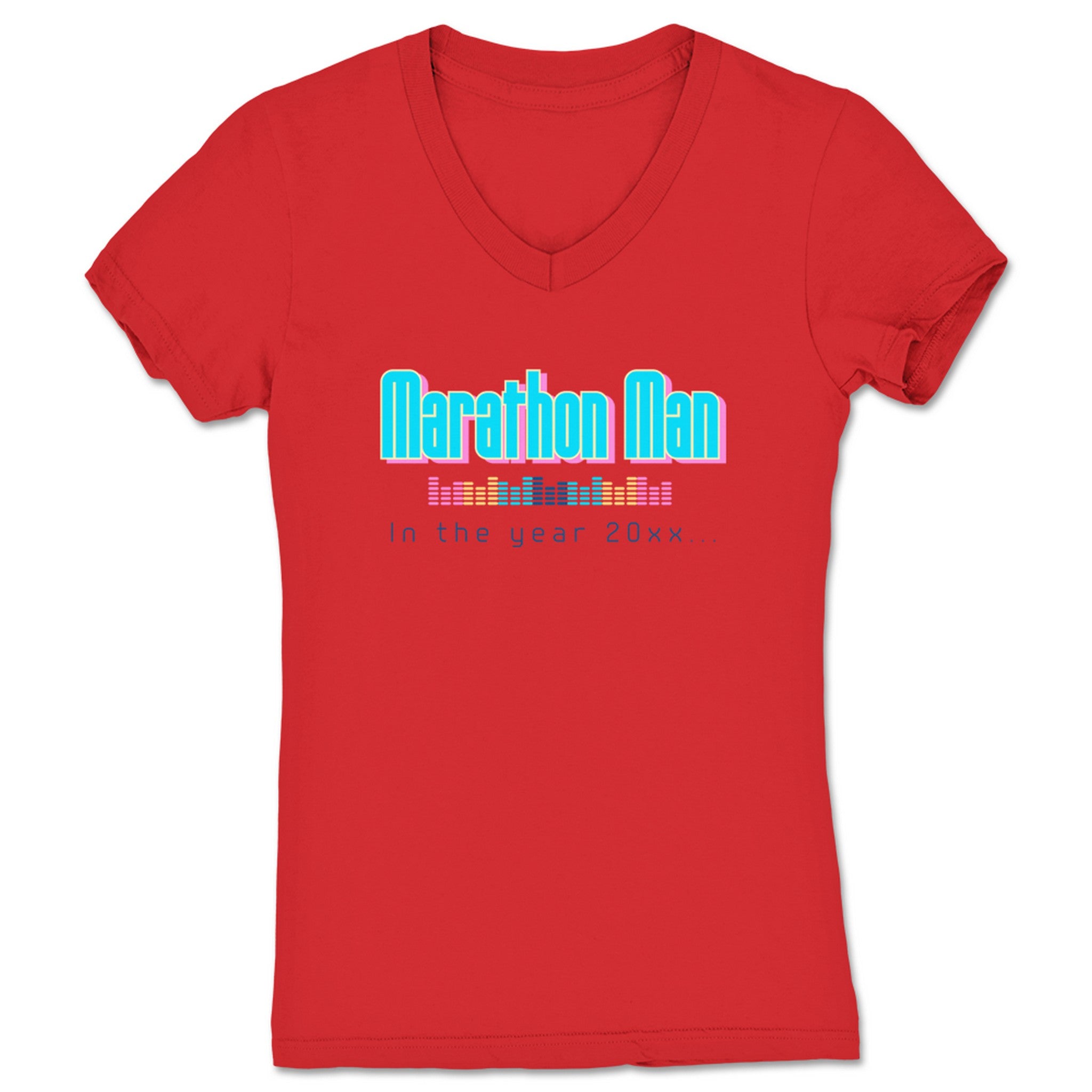 Marathon Man 20xx Women's V-Neck Red