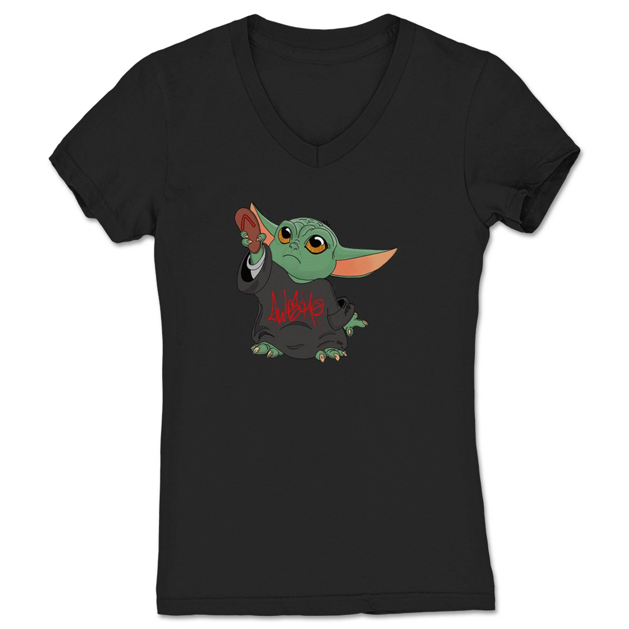 Matt Awesome Pass the Chancla Women's V-Neck Black