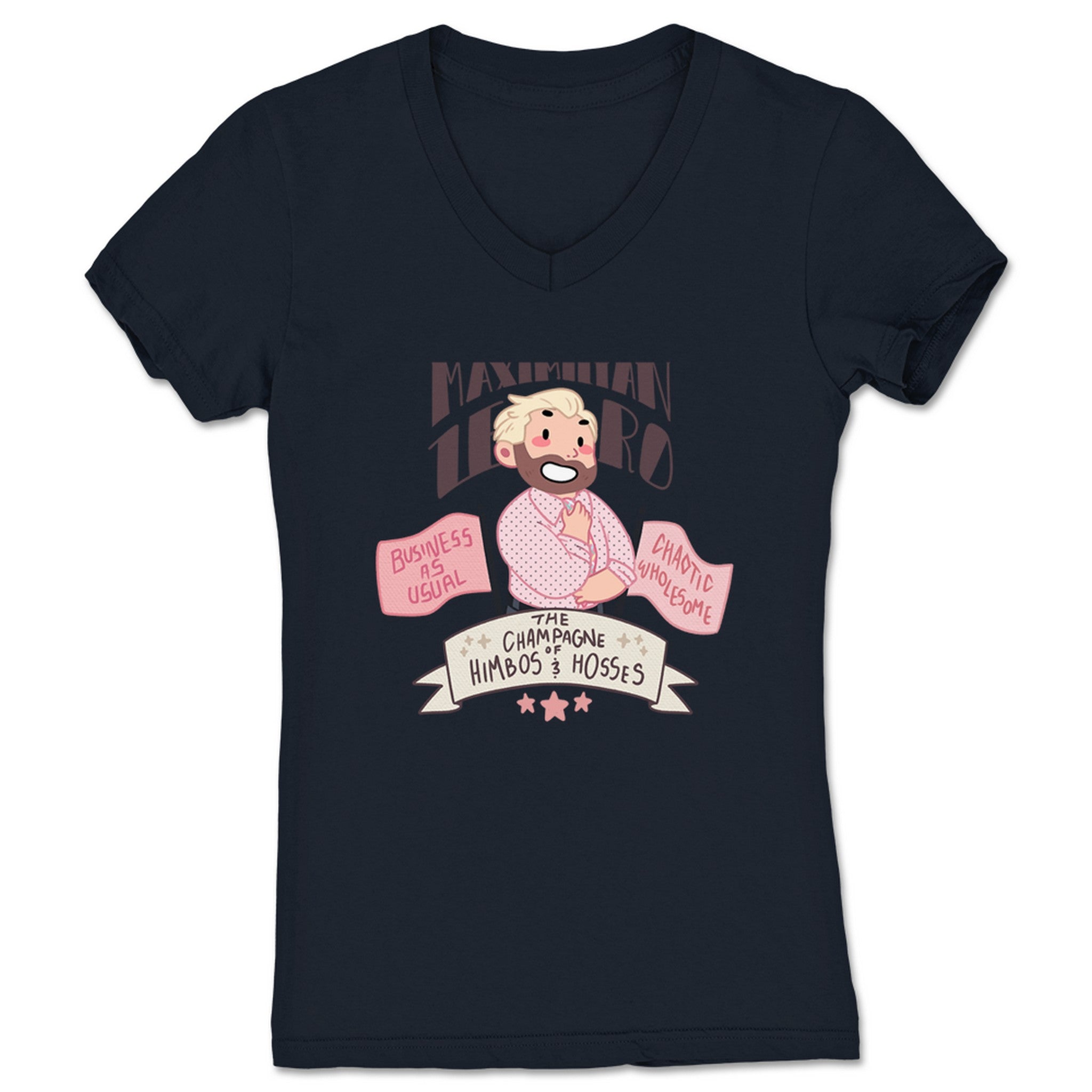 Max ZERO New Face Celebration Women's V-Neck Navy