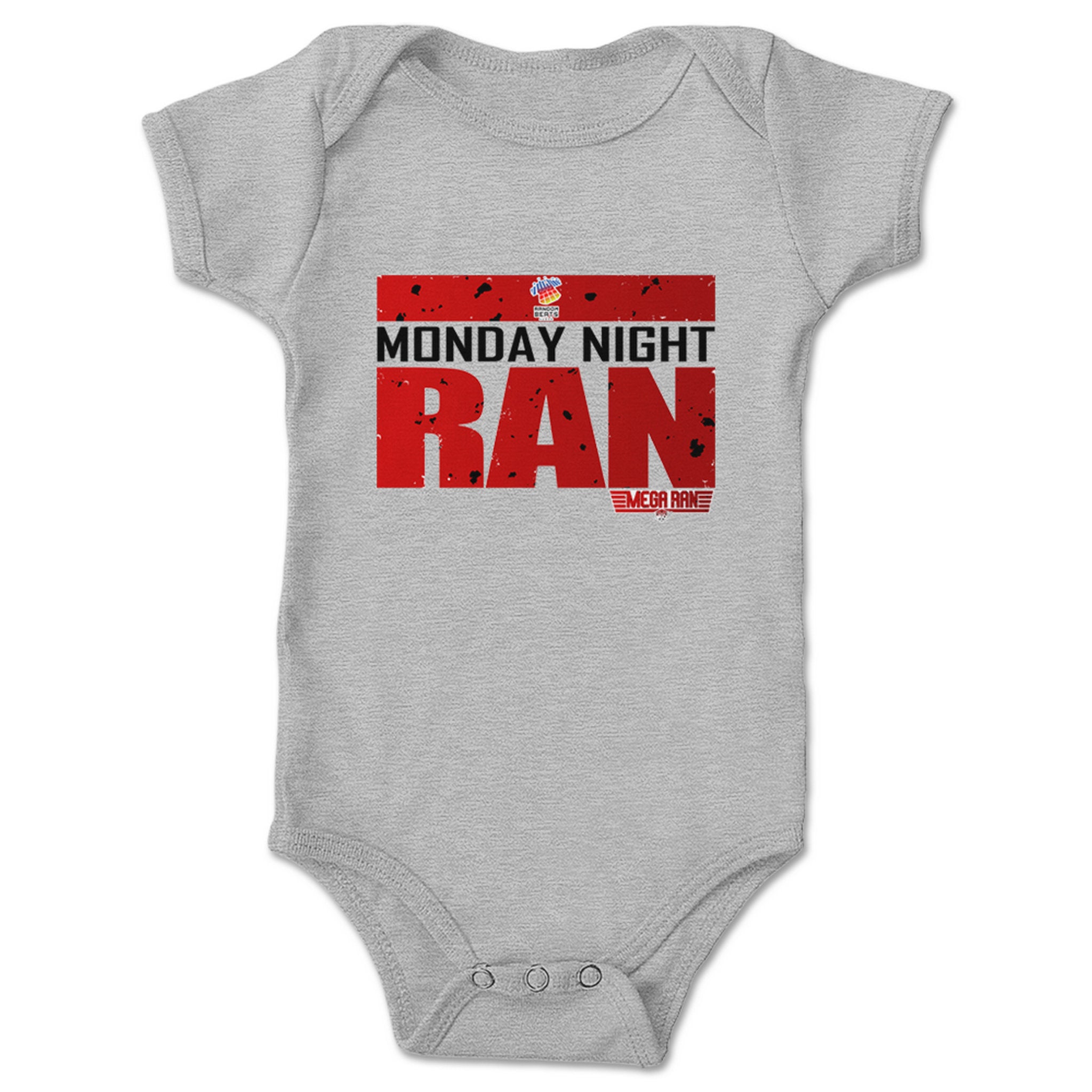 Mega Ran Monday Night RAN Infant Onesie Heather Grey