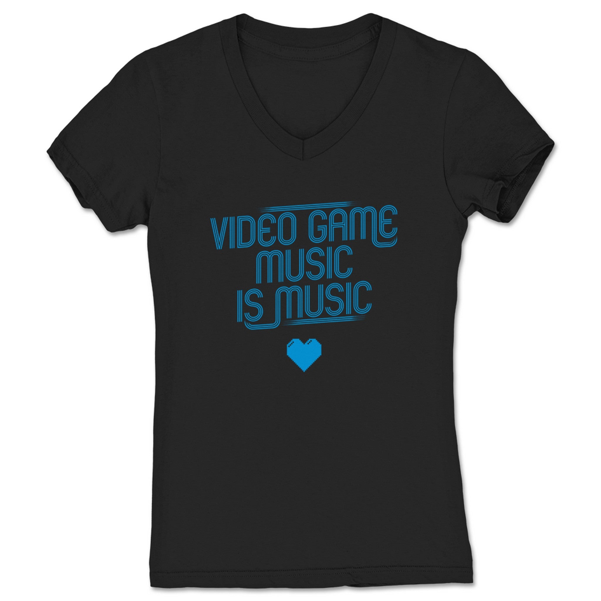 Mega Ran Video Game Music Is Music Women's V-Neck Black