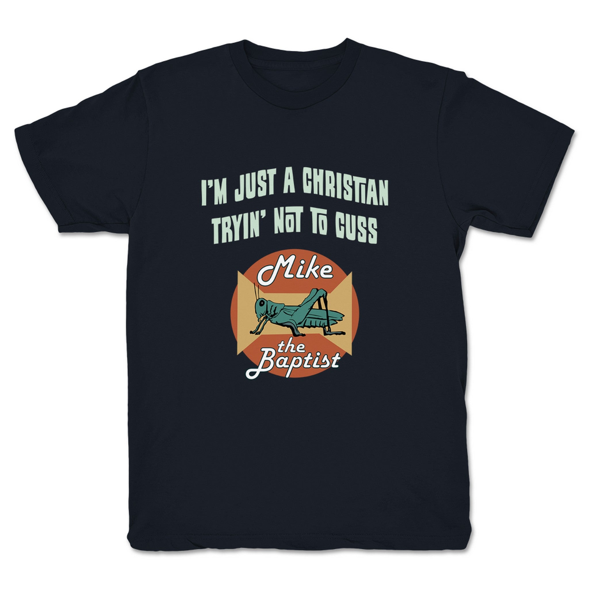 Mike the Baptist Tryin' Not to Cuss (Dark Colors) Youth Tee Navy