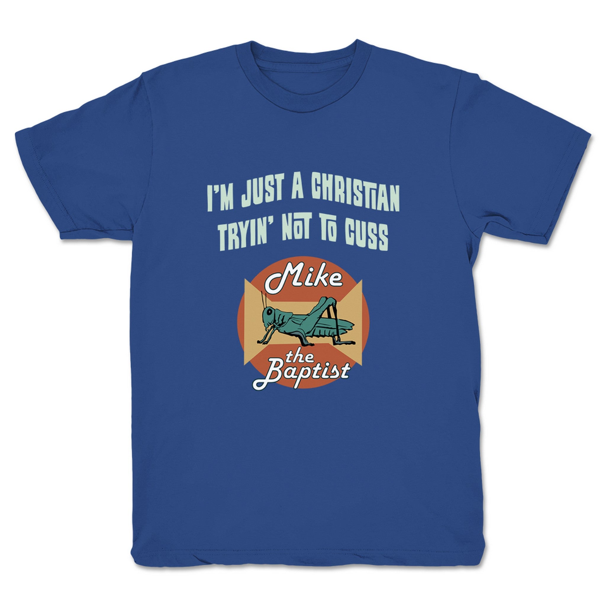 Mike the Baptist Tryin' Not to Cuss (Dark Colors) Youth Tee Royal Blue