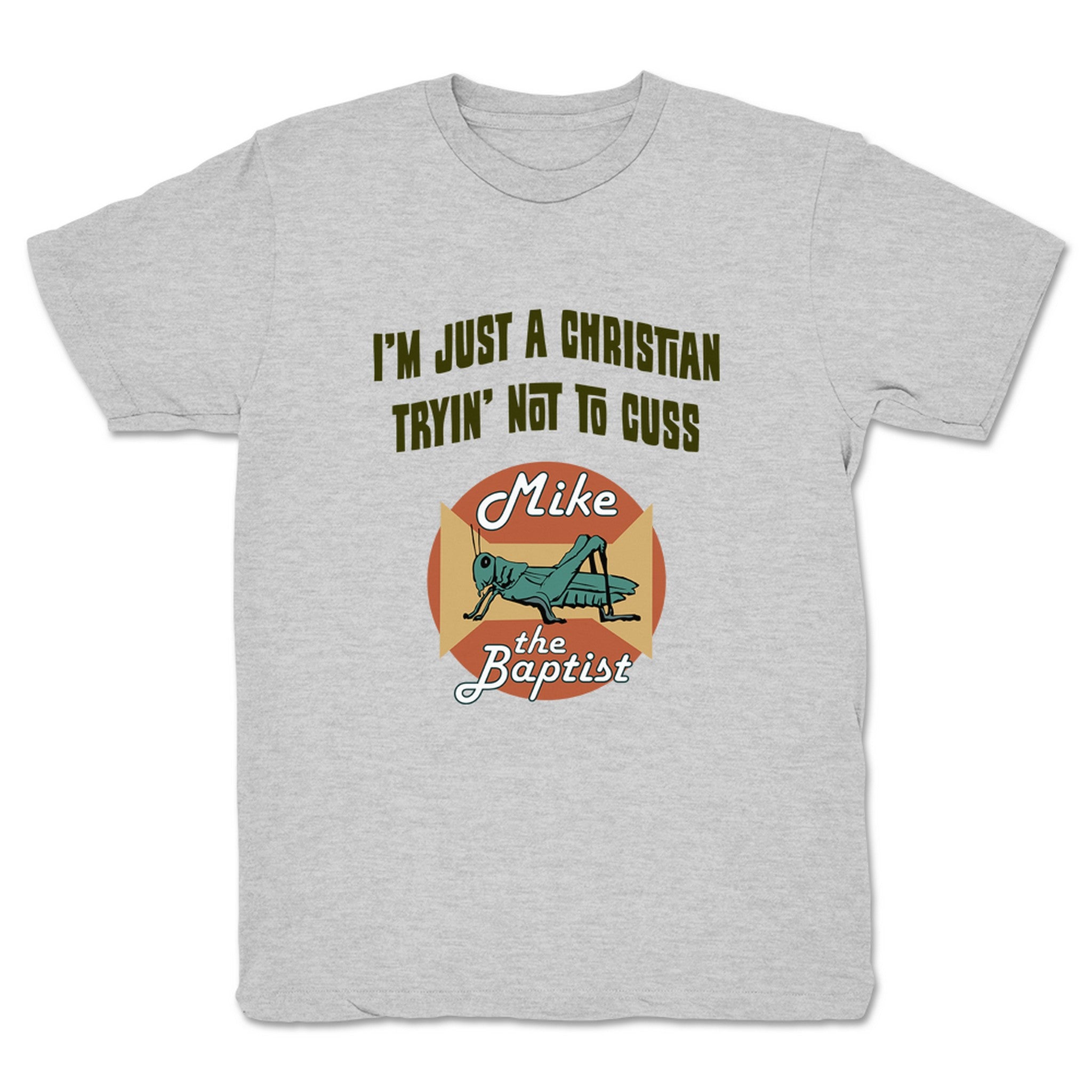 Mike the Baptist Tryin' Not to Cuss (Light Colors) Youth Tee Heather Grey