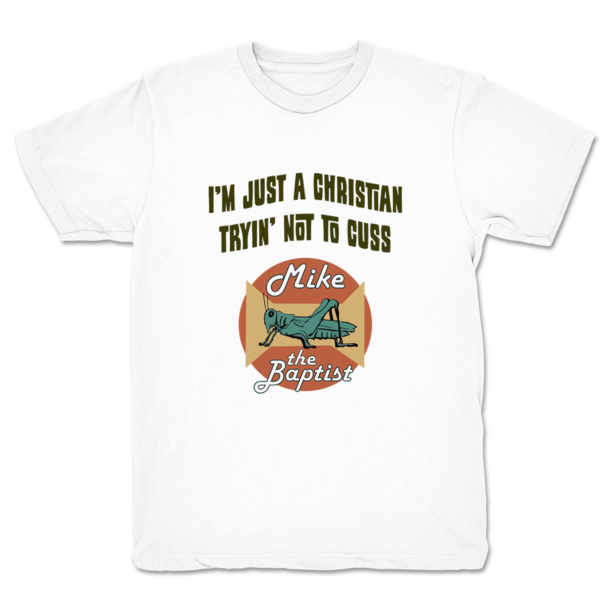 Mike the Baptist Tryin' Not to Cuss (Light Colors) Youth Tee White