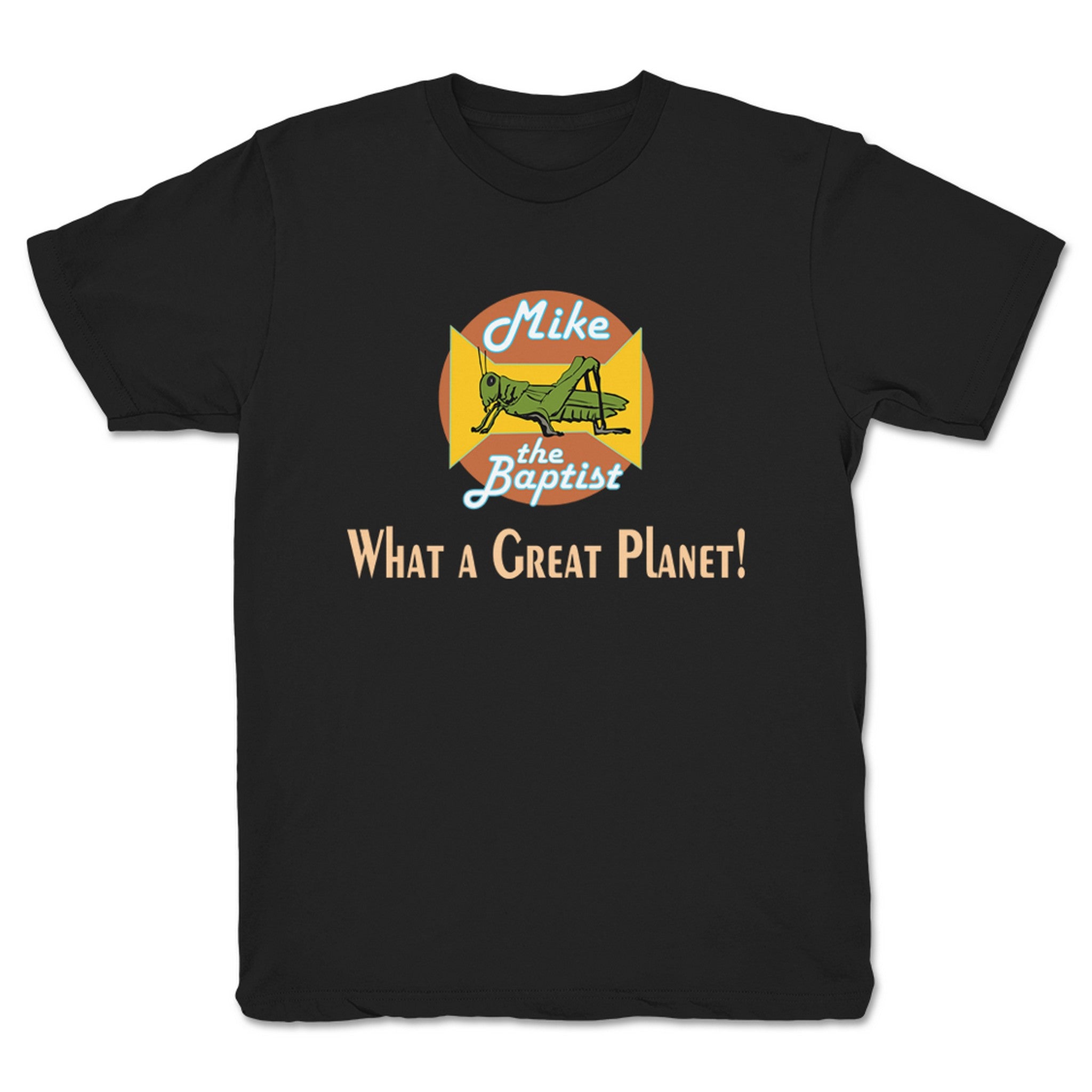 Mike the Baptist What a Great Planet (Dark Colors) Youth Tee Black