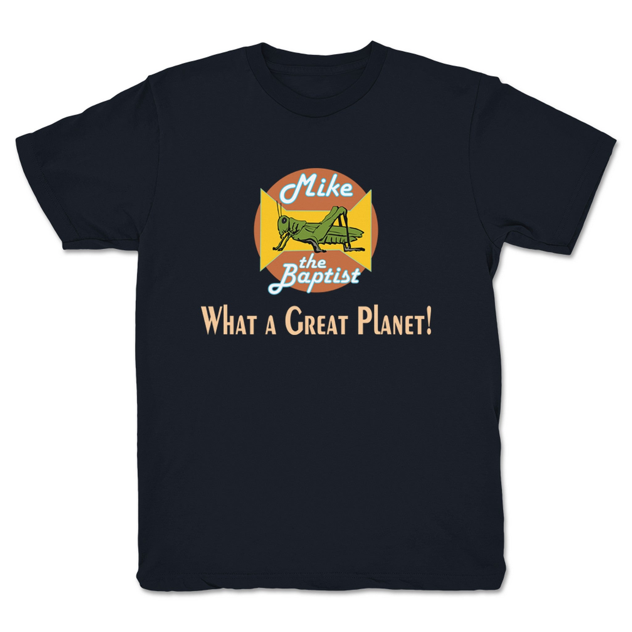 Mike the Baptist What a Great Planet (Dark Colors) Youth Tee Navy