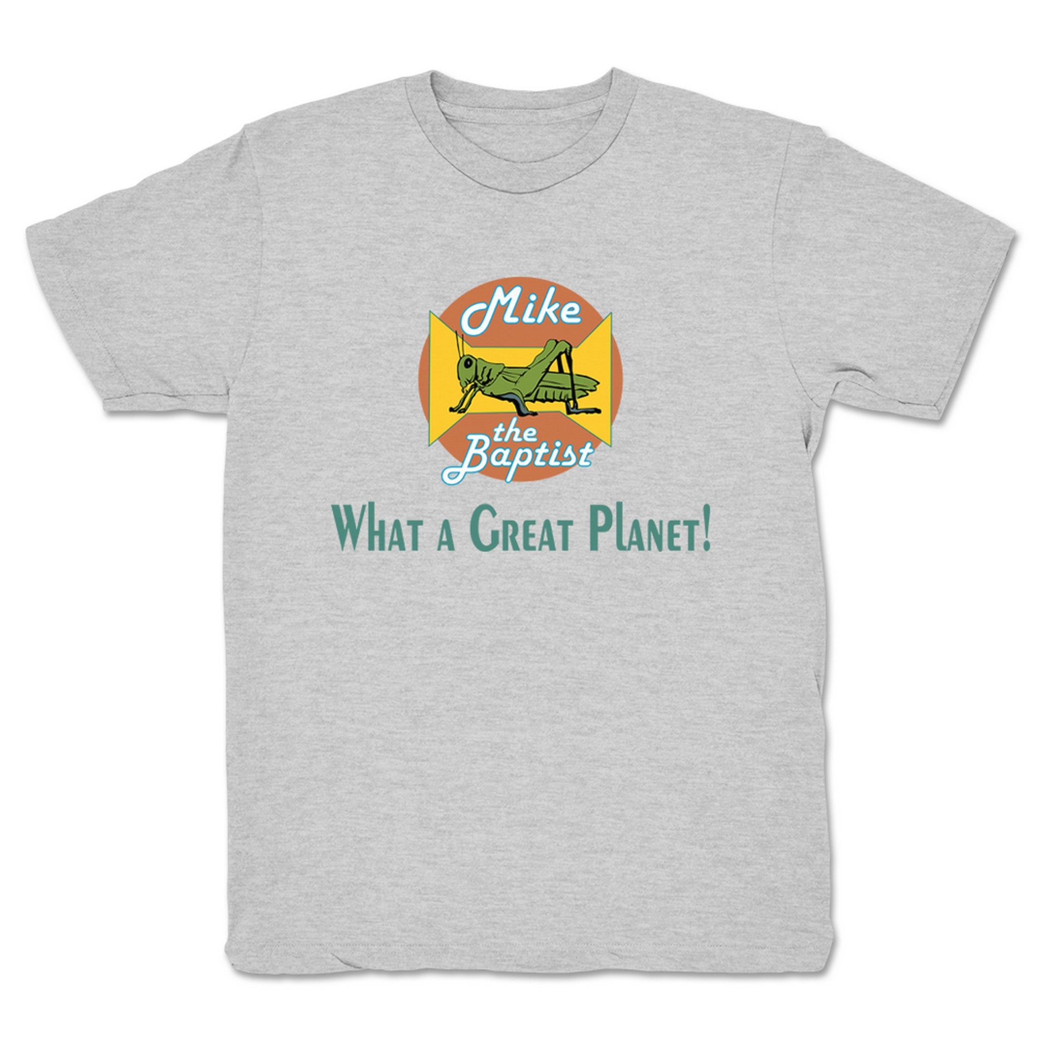 Mike the Baptist What a Great Planet (Light Colors) Youth Tee Heather Grey