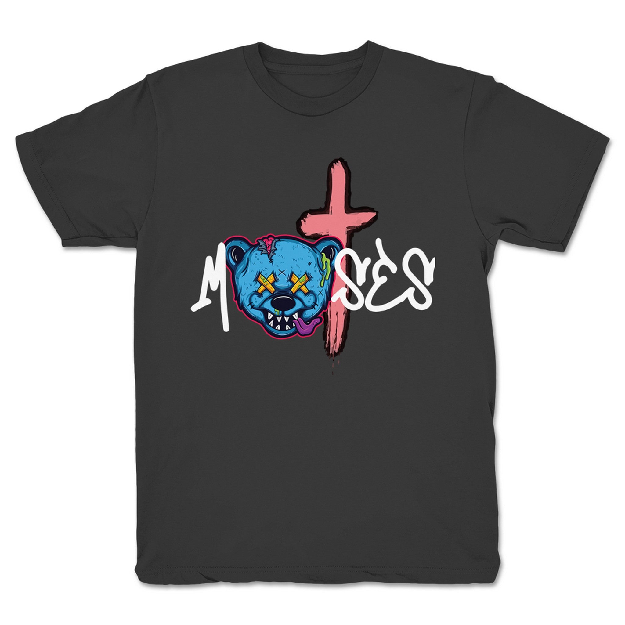 Moses Moses with Cross Youth Tee Dark Grey