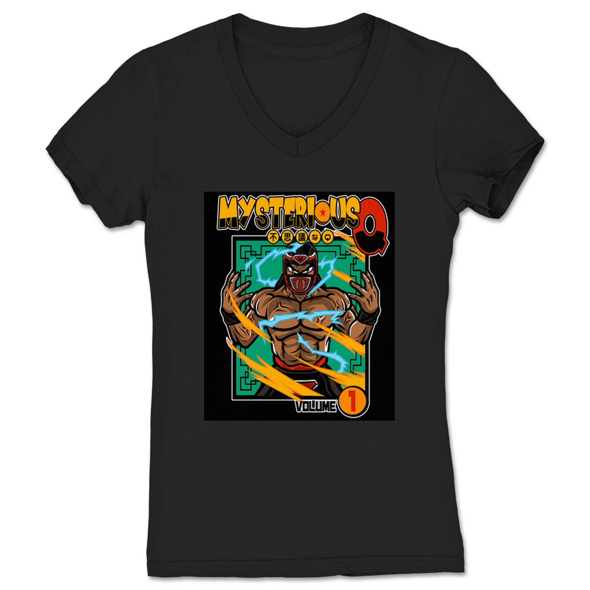 Mysterious Q Manga Vol. 1 (Black) Women's V-Neck Black