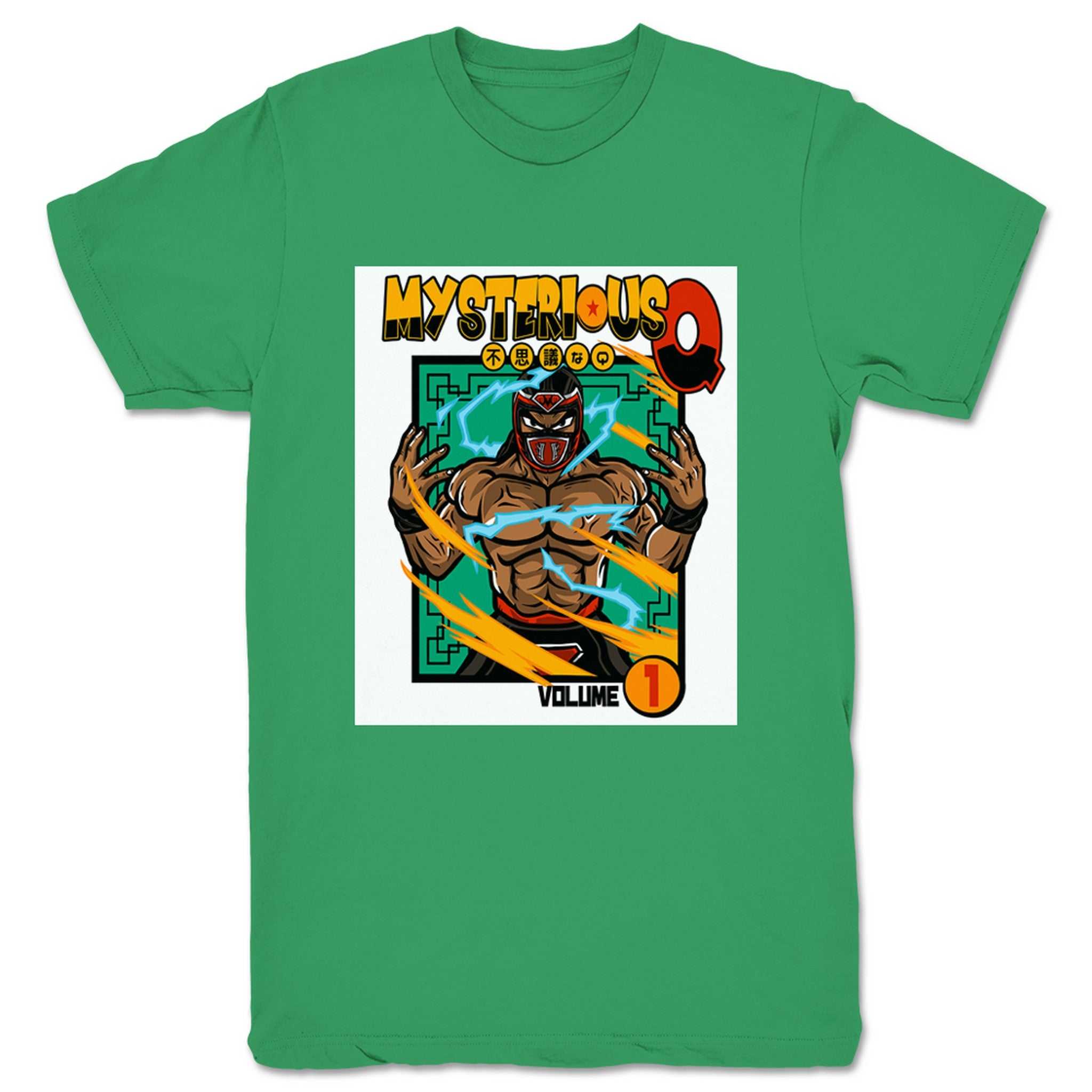 Mysterious Q Manga Vol. 1 (White) Unisex Tee Kelly Green