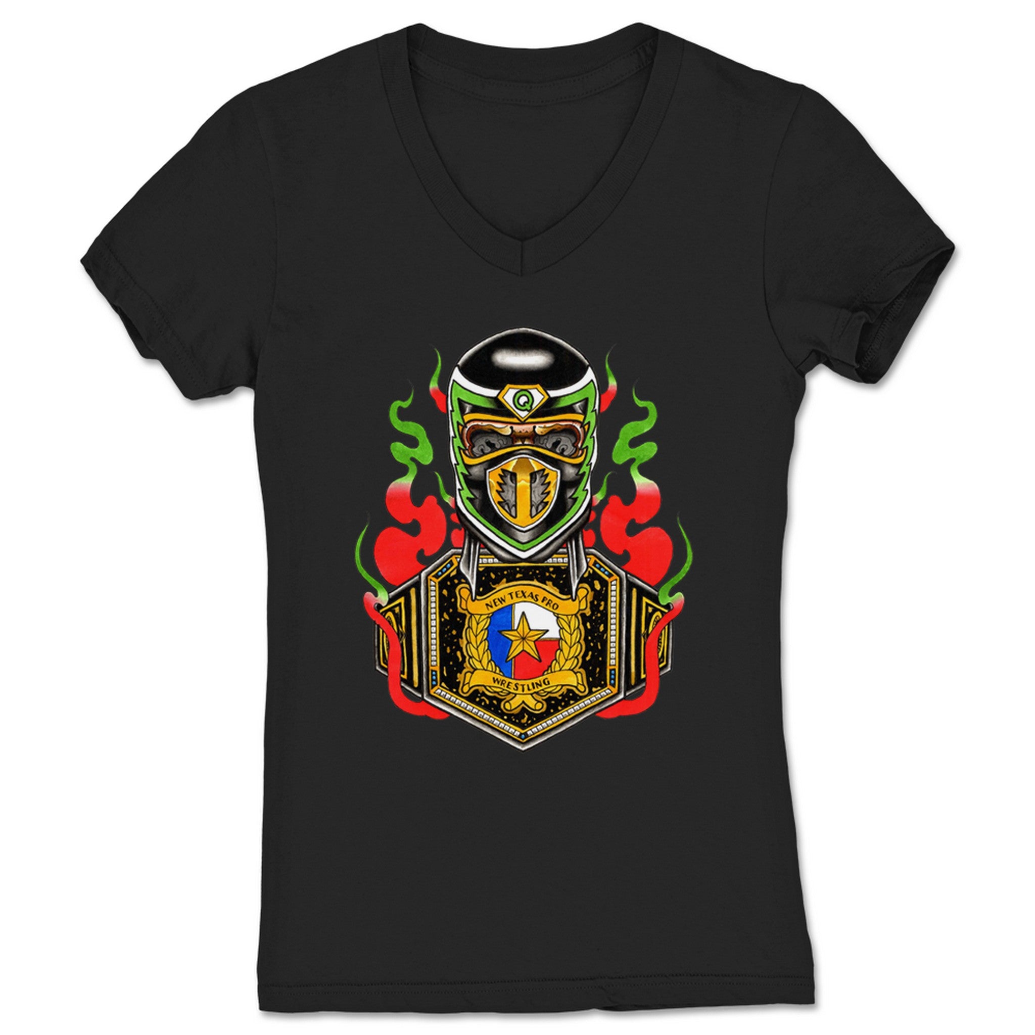 Mysterious Q New Texas Limited Edition Women's V-Neck Black