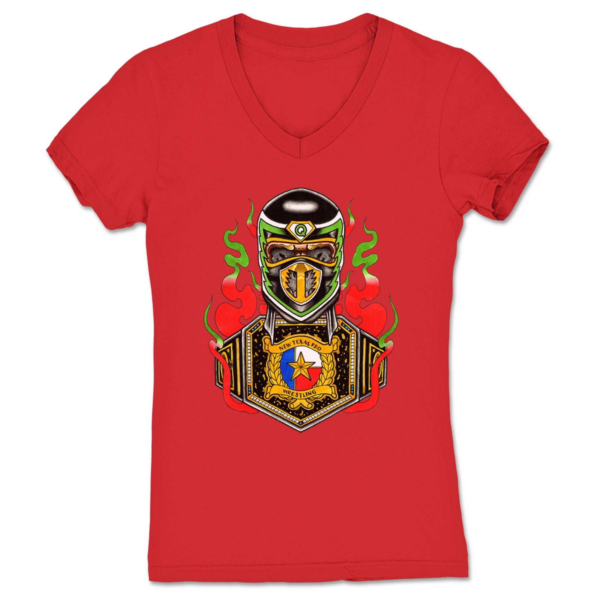 Mysterious Q New Texas Limited Edition Women's V-Neck Red