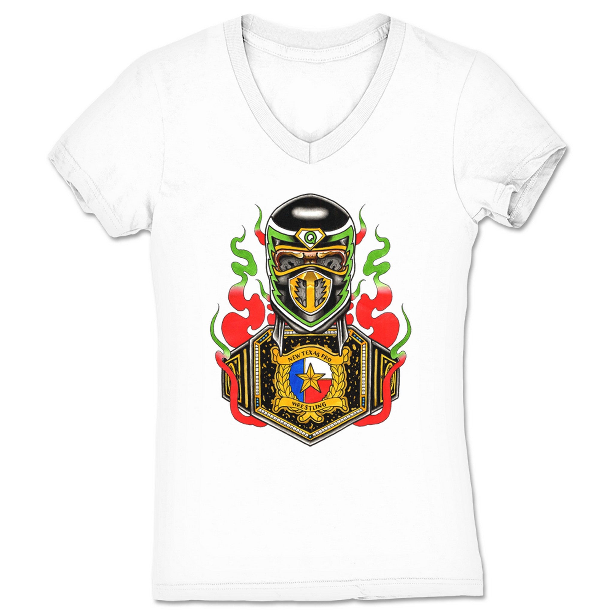 Mysterious Q New Texas Limited Edition Women's V-Neck White