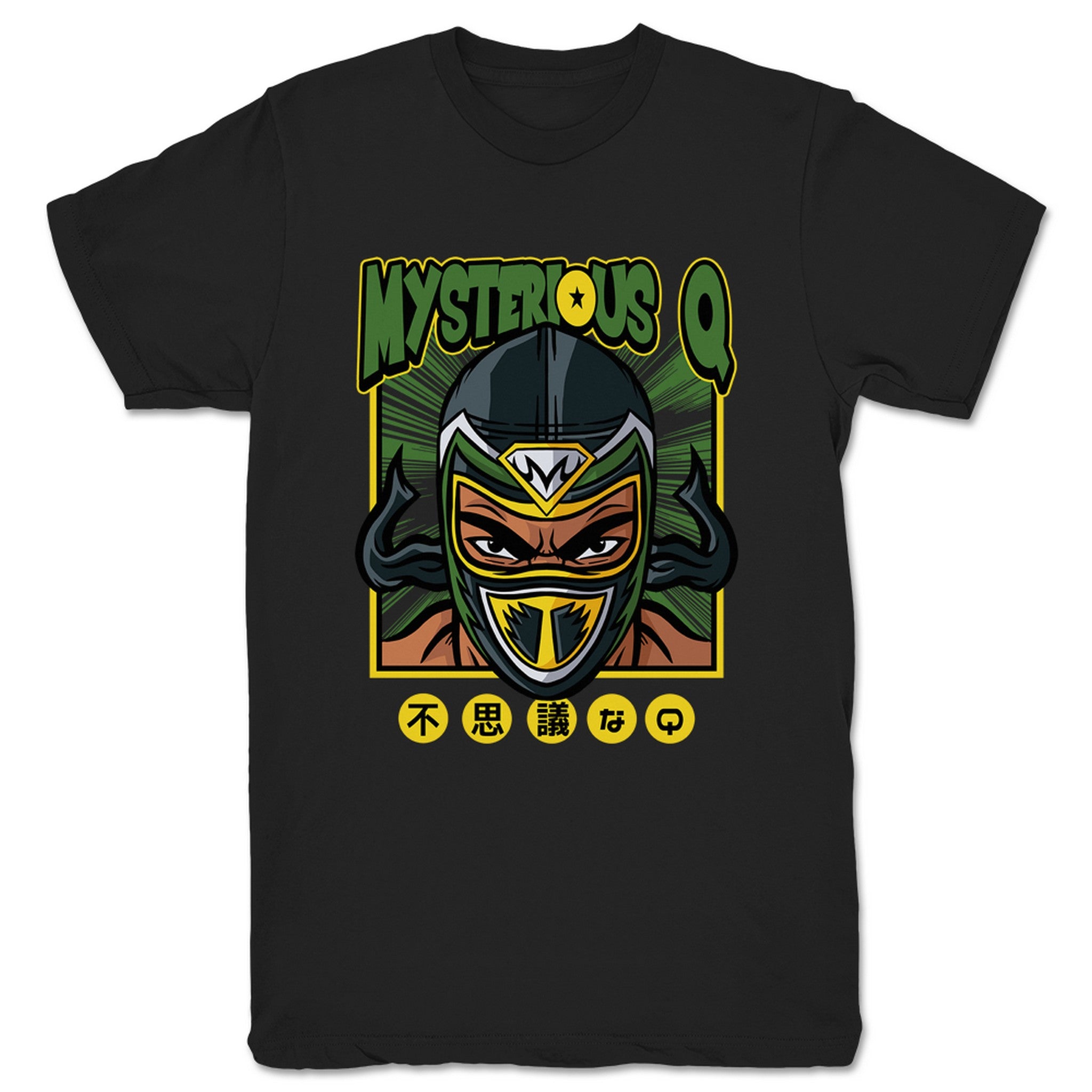 Mysterious Q Q Animated Unisex Tee Black