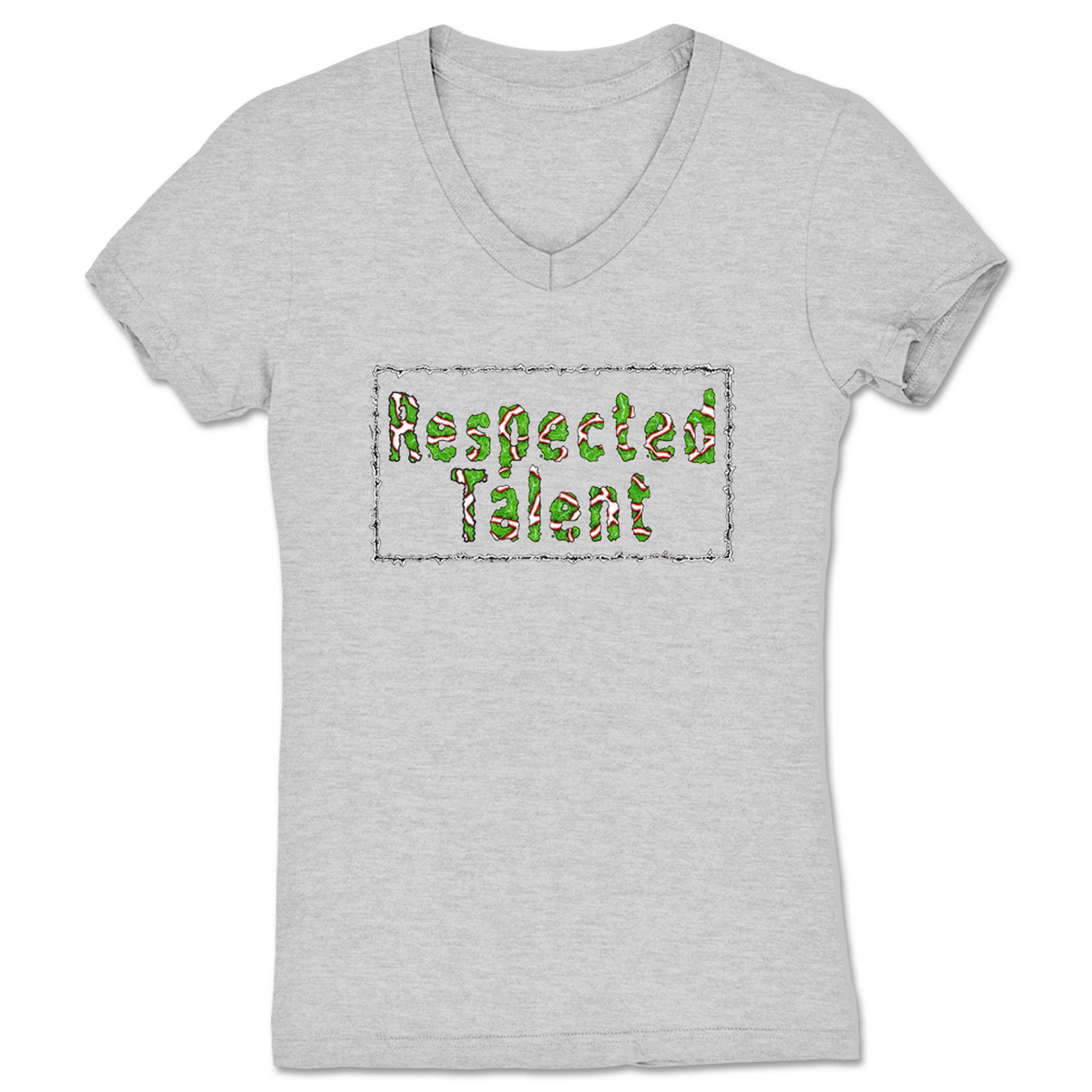 Mysterious Q Respected Talent Women's V-Neck Heather Grey
