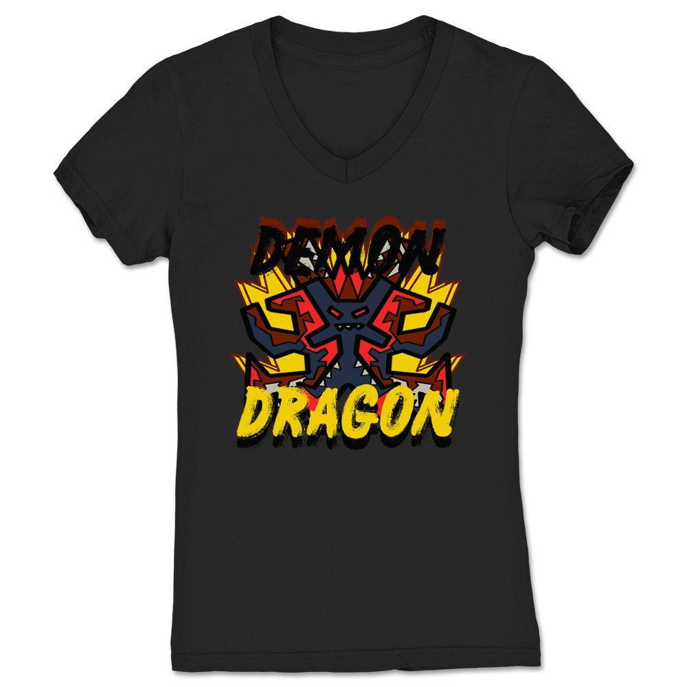 NX SYSTM. The Demon Dragon Women's V-Neck Black
