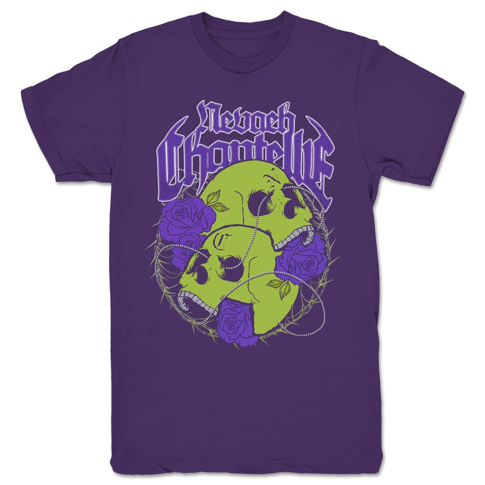 Nevaeh Chantelle Skull and Roses Unisex Tee Purple
