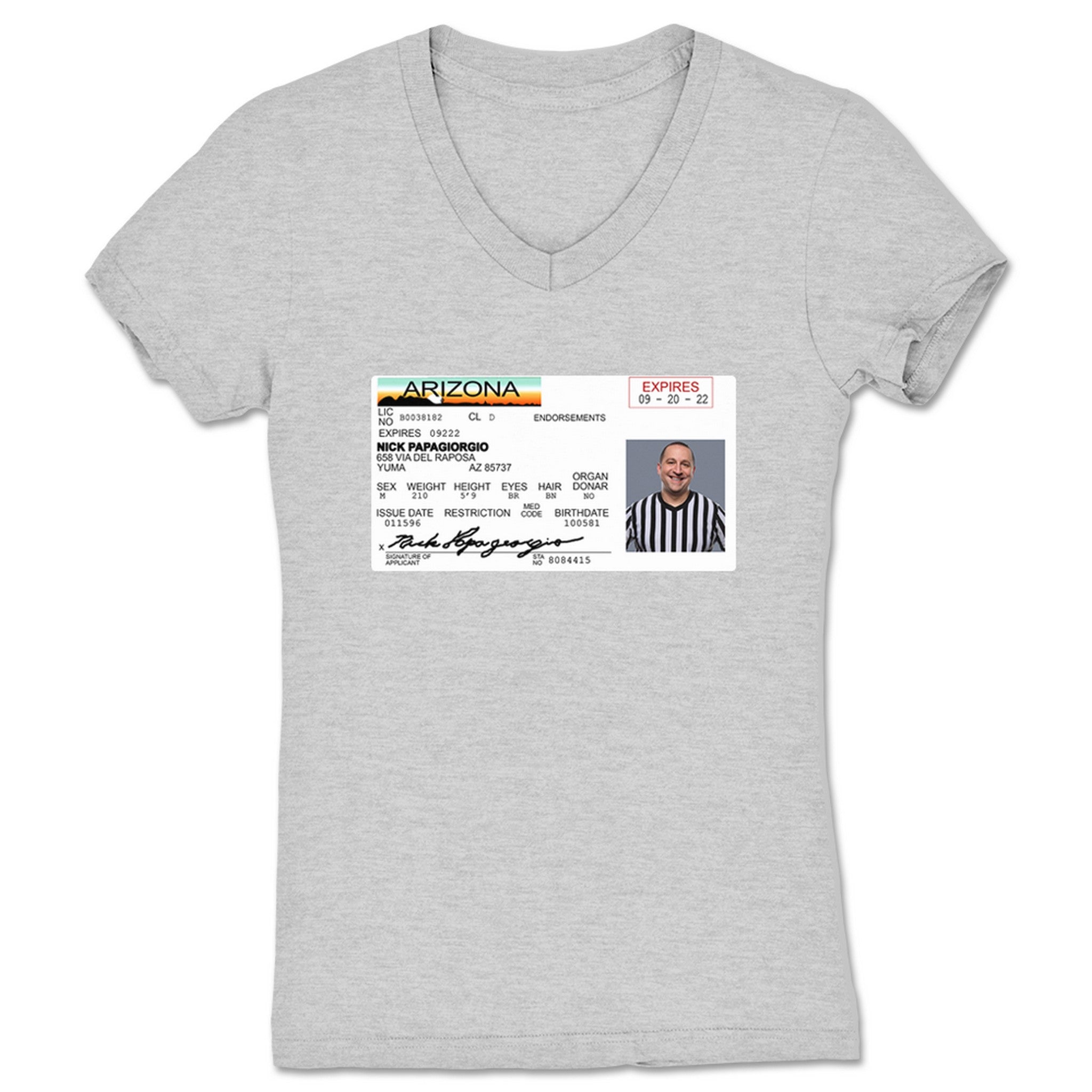 Nick Papagiorgio Nick Papagiorgio License Women's V-Neck Heather Grey