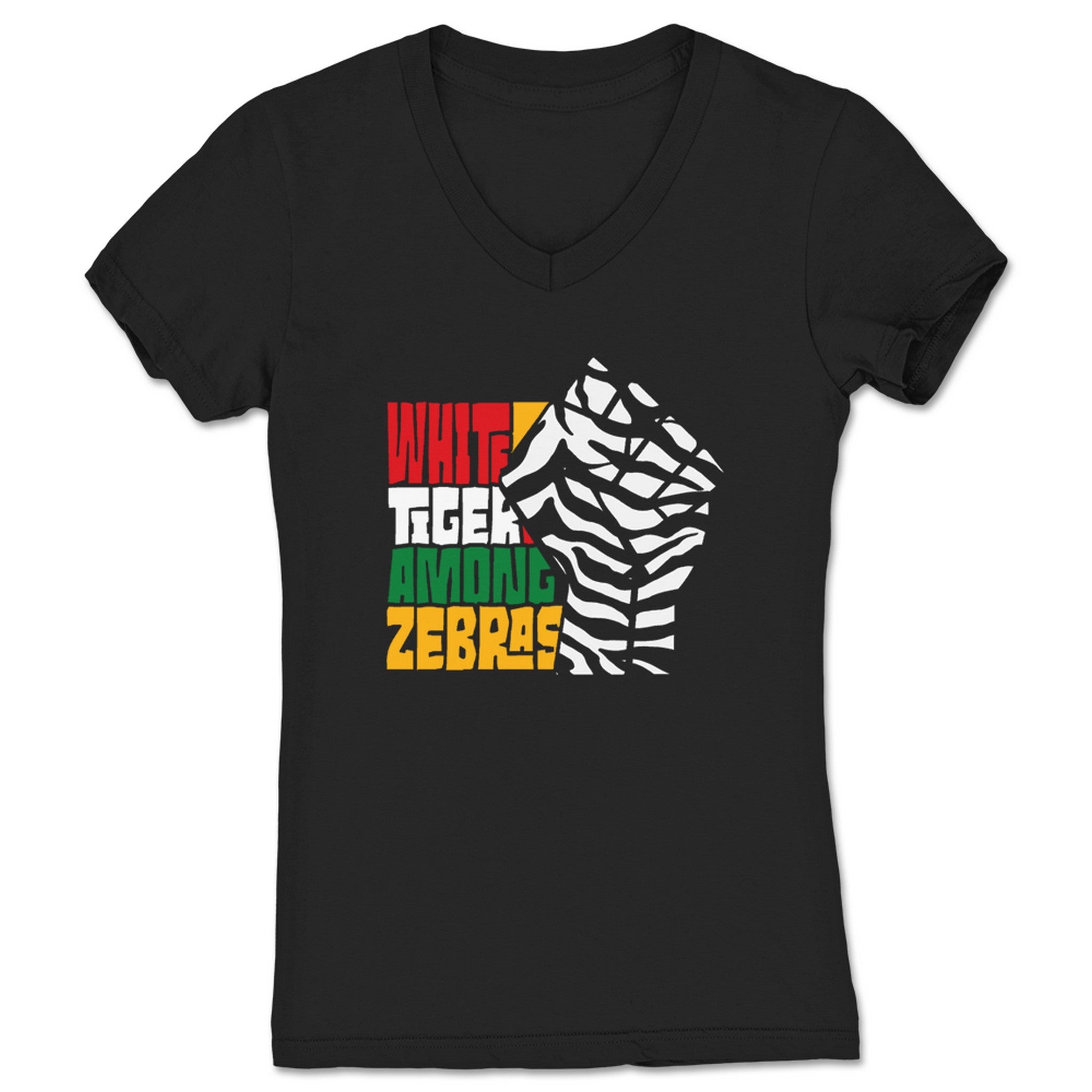 Nick Shin Merciless Tiger Women's V-Neck Black
