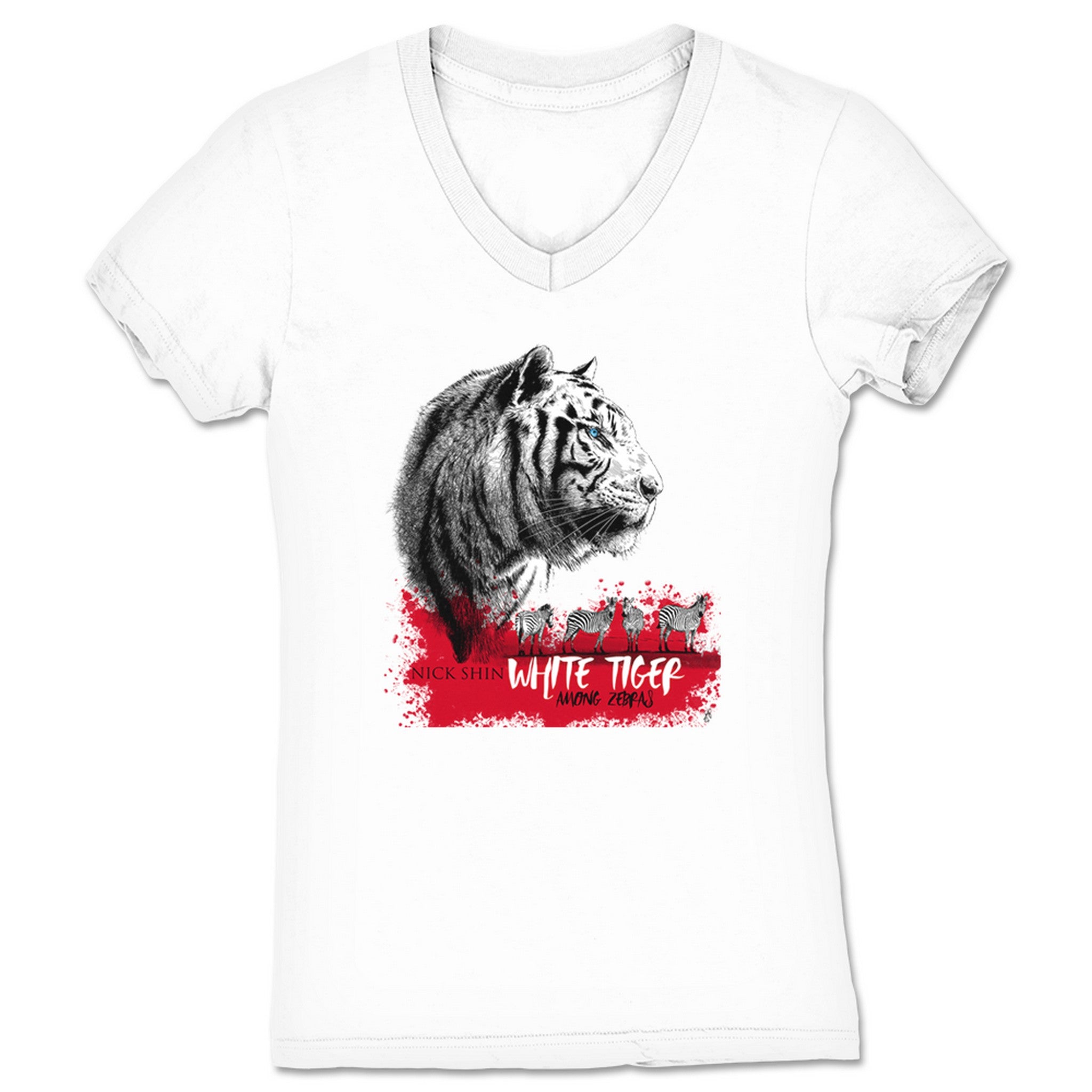 Nick Shin The S-Pike Women's V-Neck White