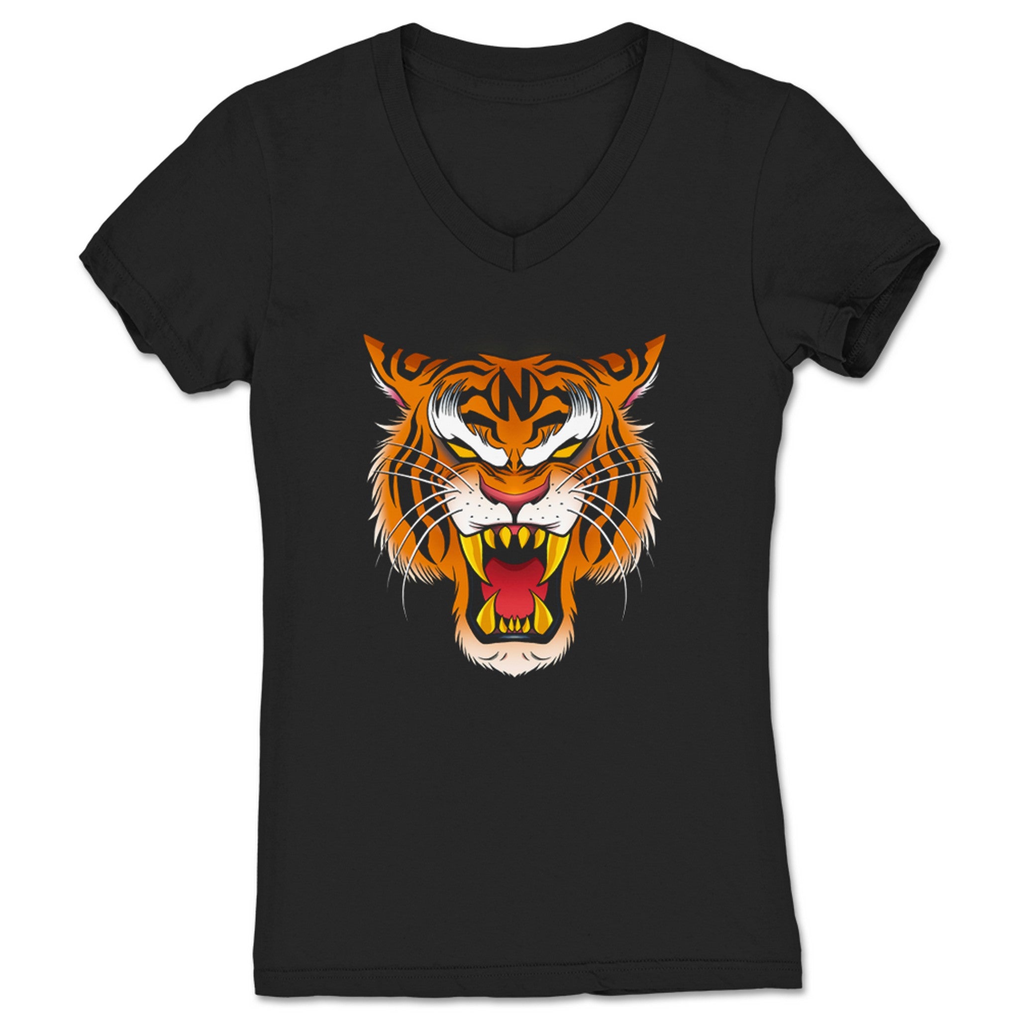 Nolanium Nolanium Tiger Women's V-Neck Black