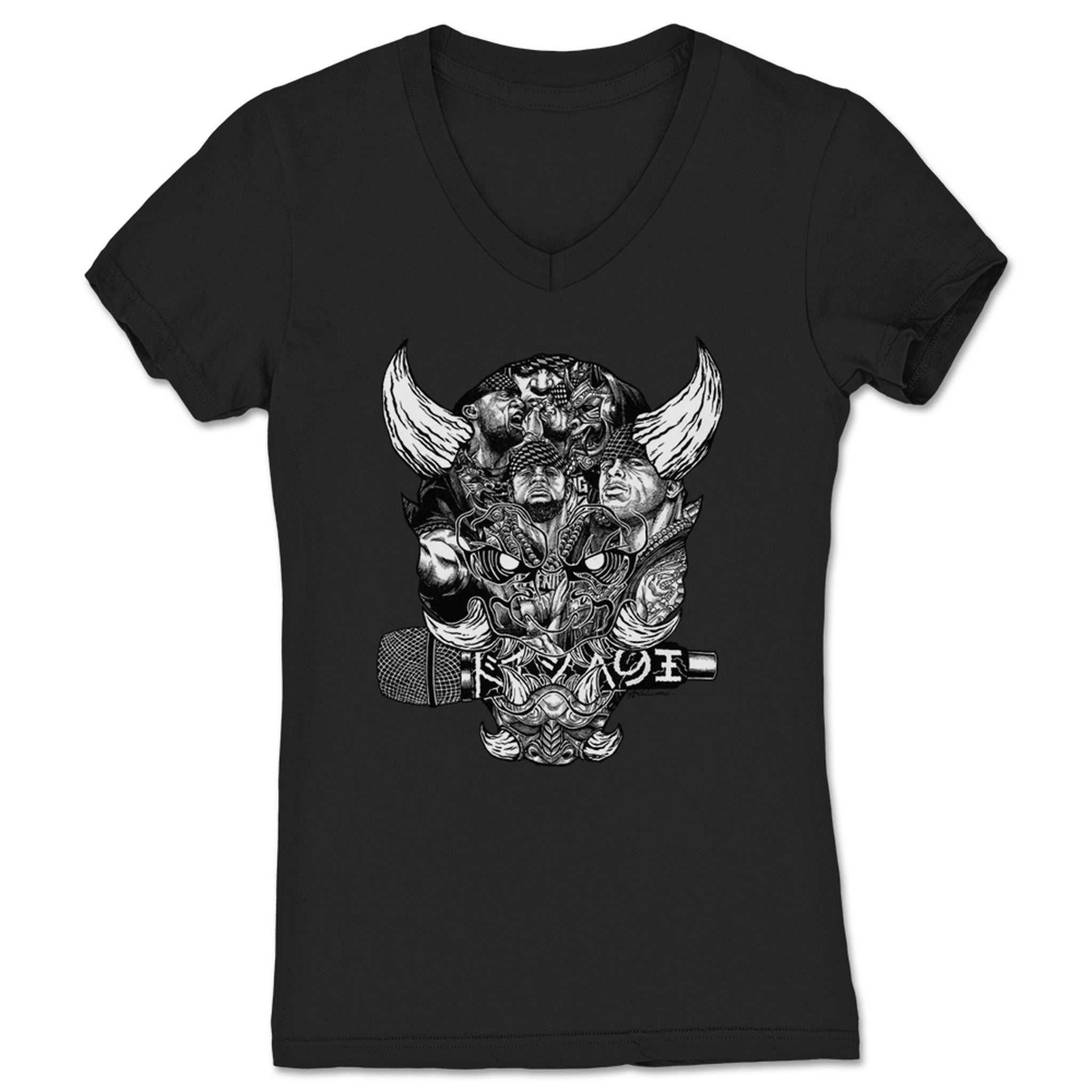 O'Shay Edwards All Hail the Kaiju Women's V-Neck Black