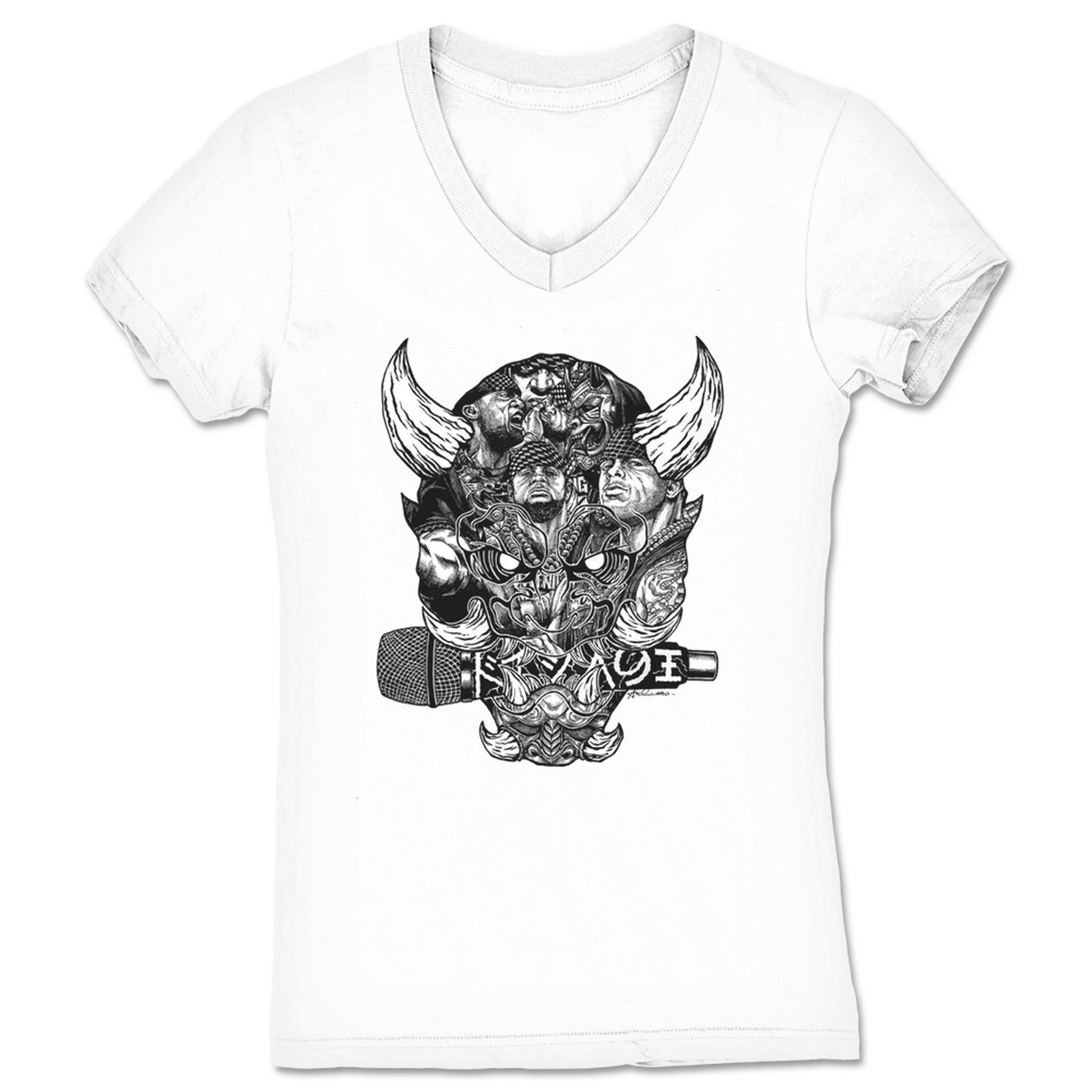 O'Shay Edwards All Hail the Kaiju Women's V-Neck White