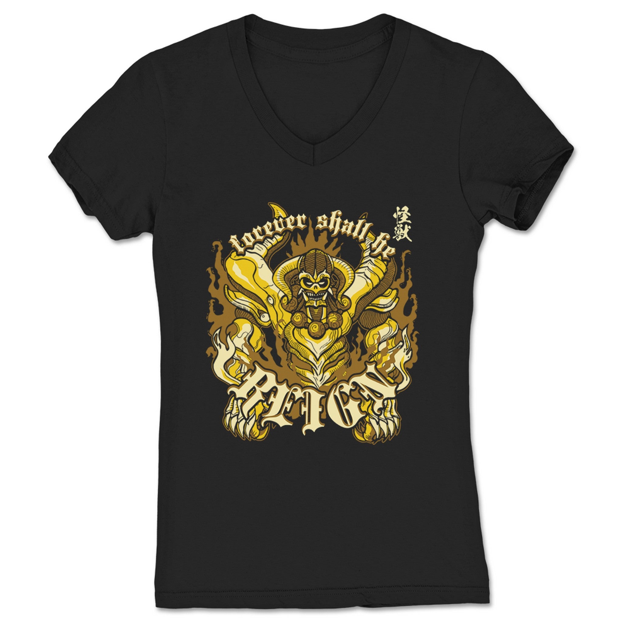O'Shay Edwards Forever Shall He Reign Women's V-Neck Black