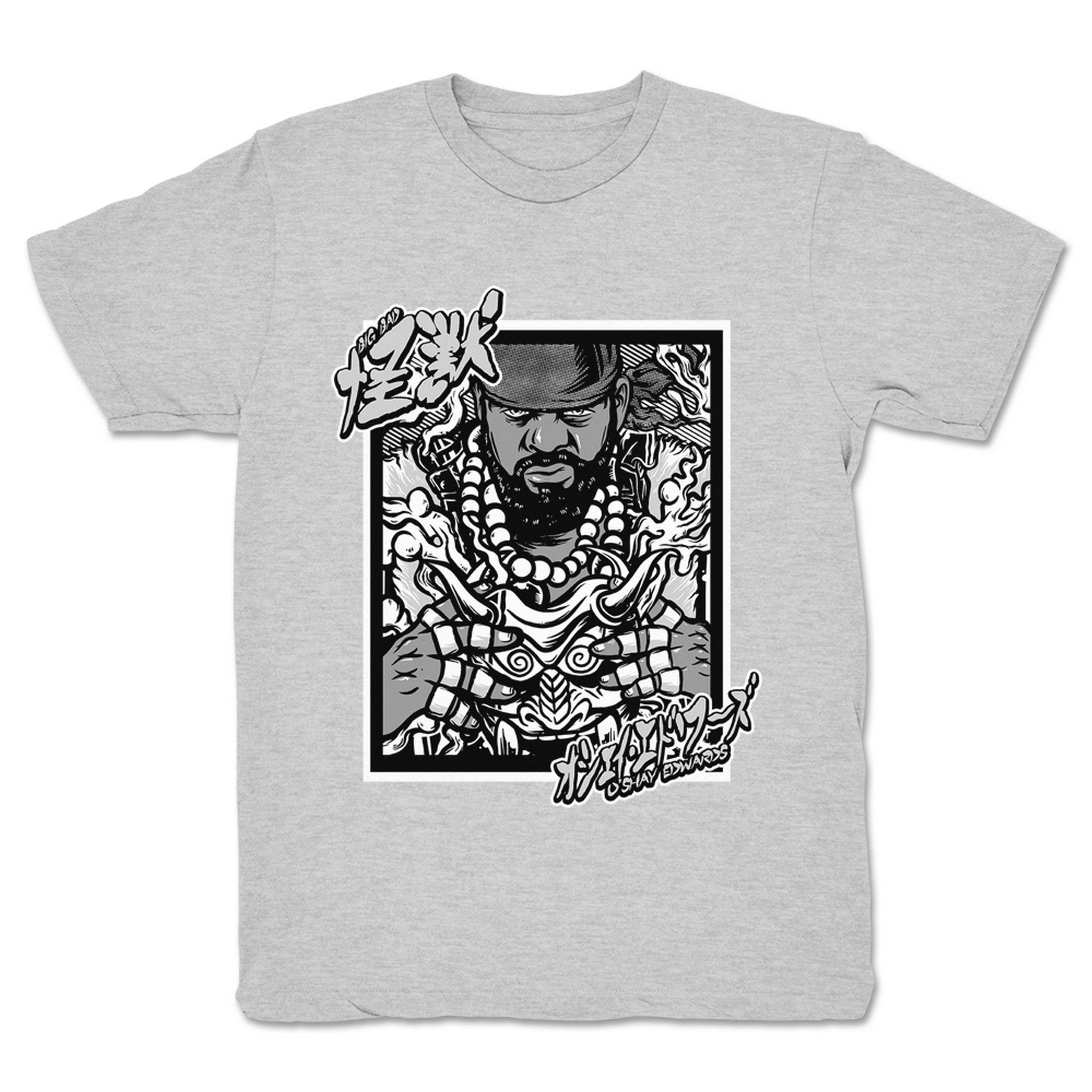 O'Shay Edwards Kaiju Manga Youth Tee Heather Grey