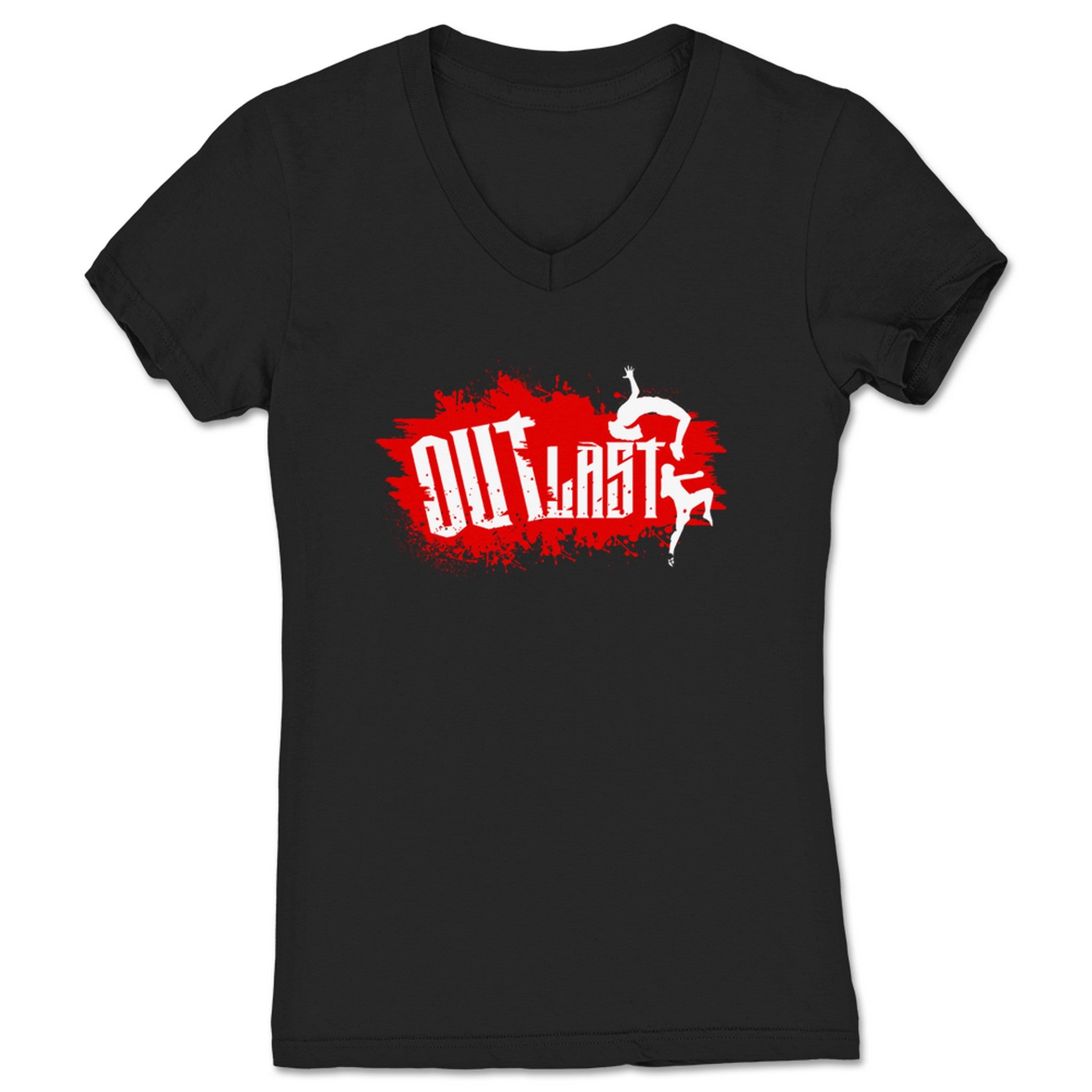 Outlast The Splatter Women's V-Neck Black