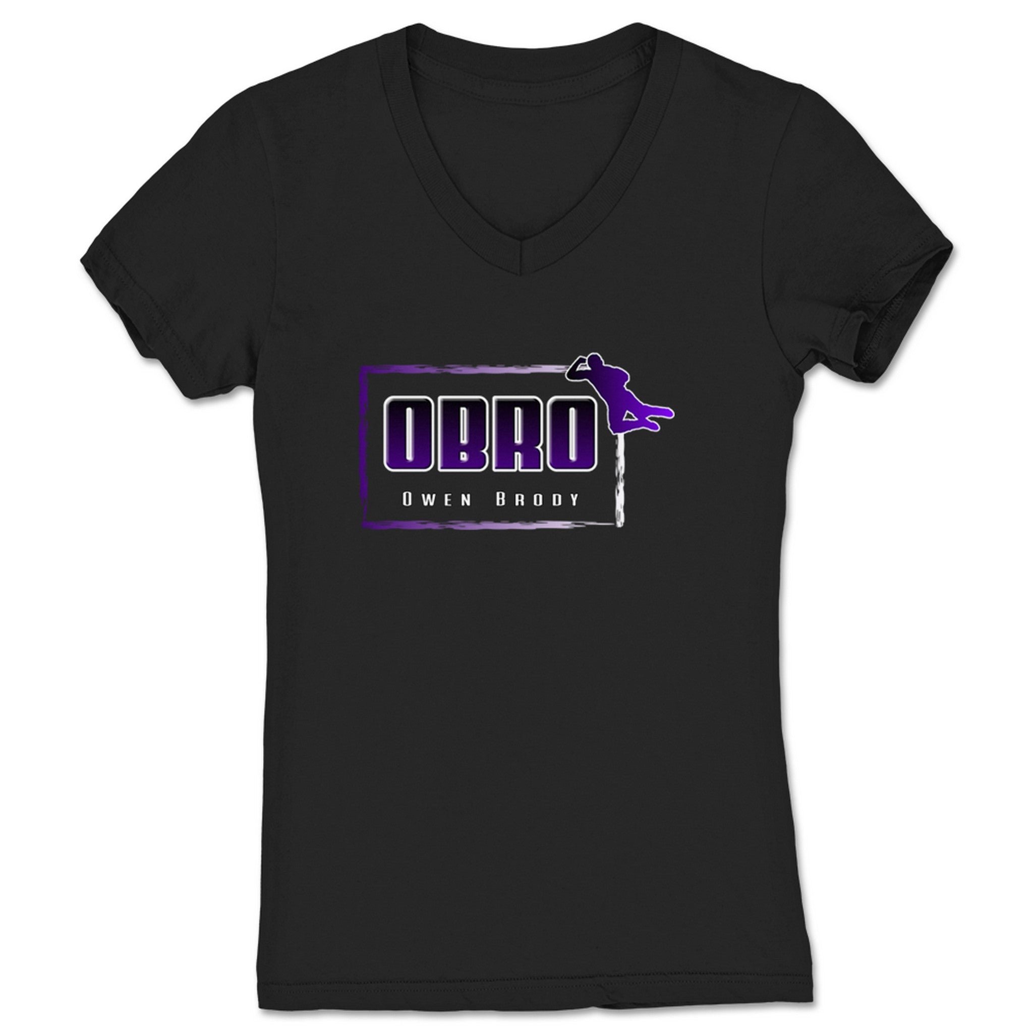 Owen Brody O Bro Logo Women's V-Neck Black