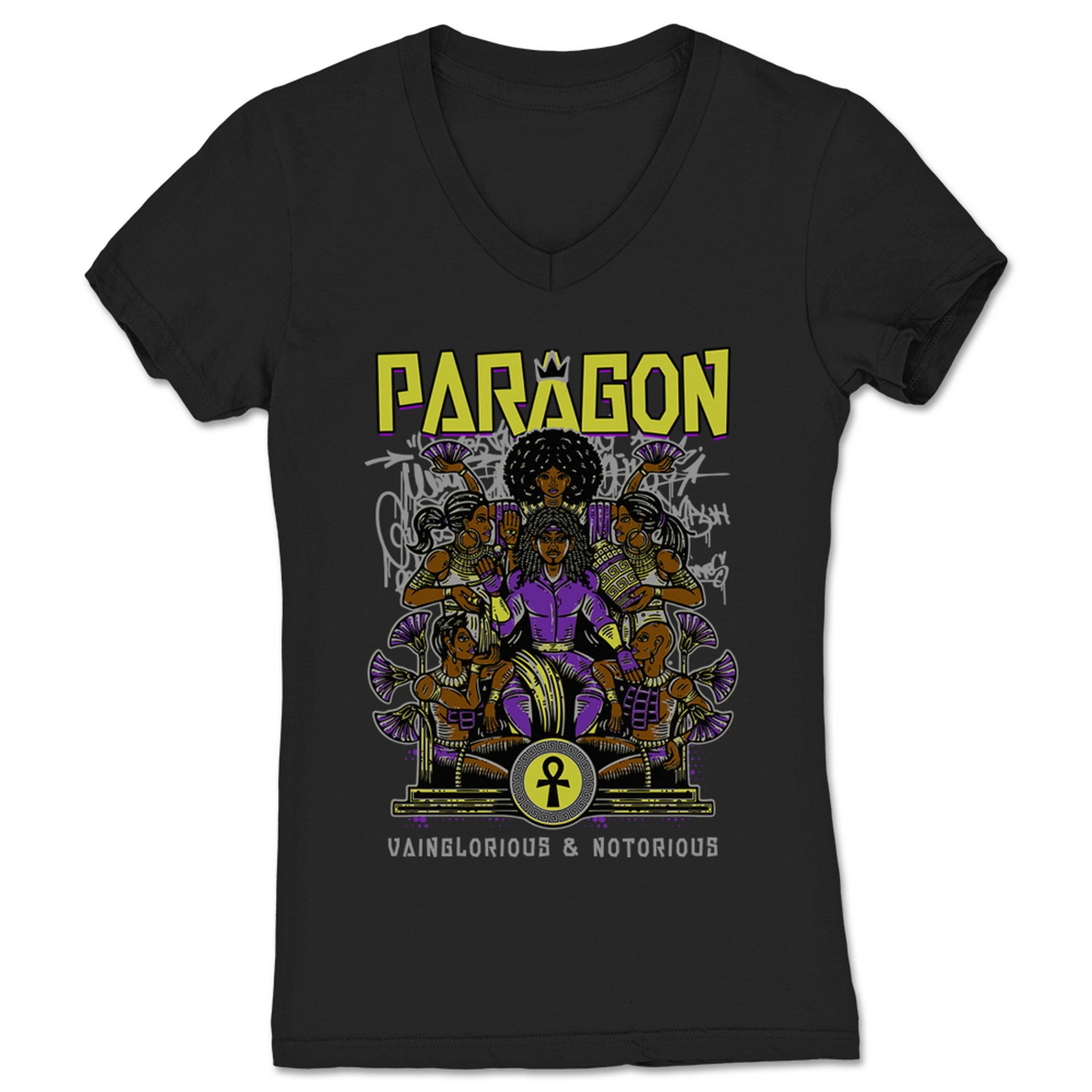 Paragon Vainglorious & Notorious Women's V-Neck Black