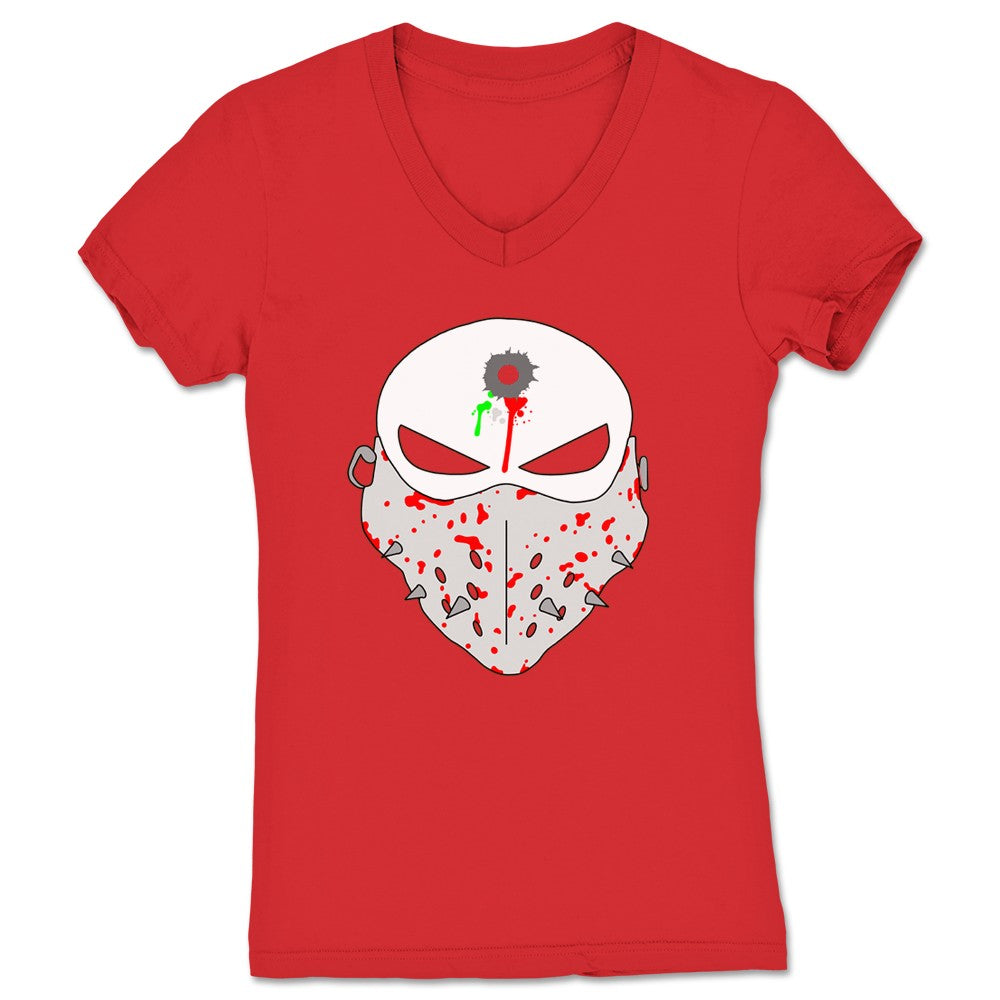 Pete Corvus NEPT Skull Women's V-Neck Red