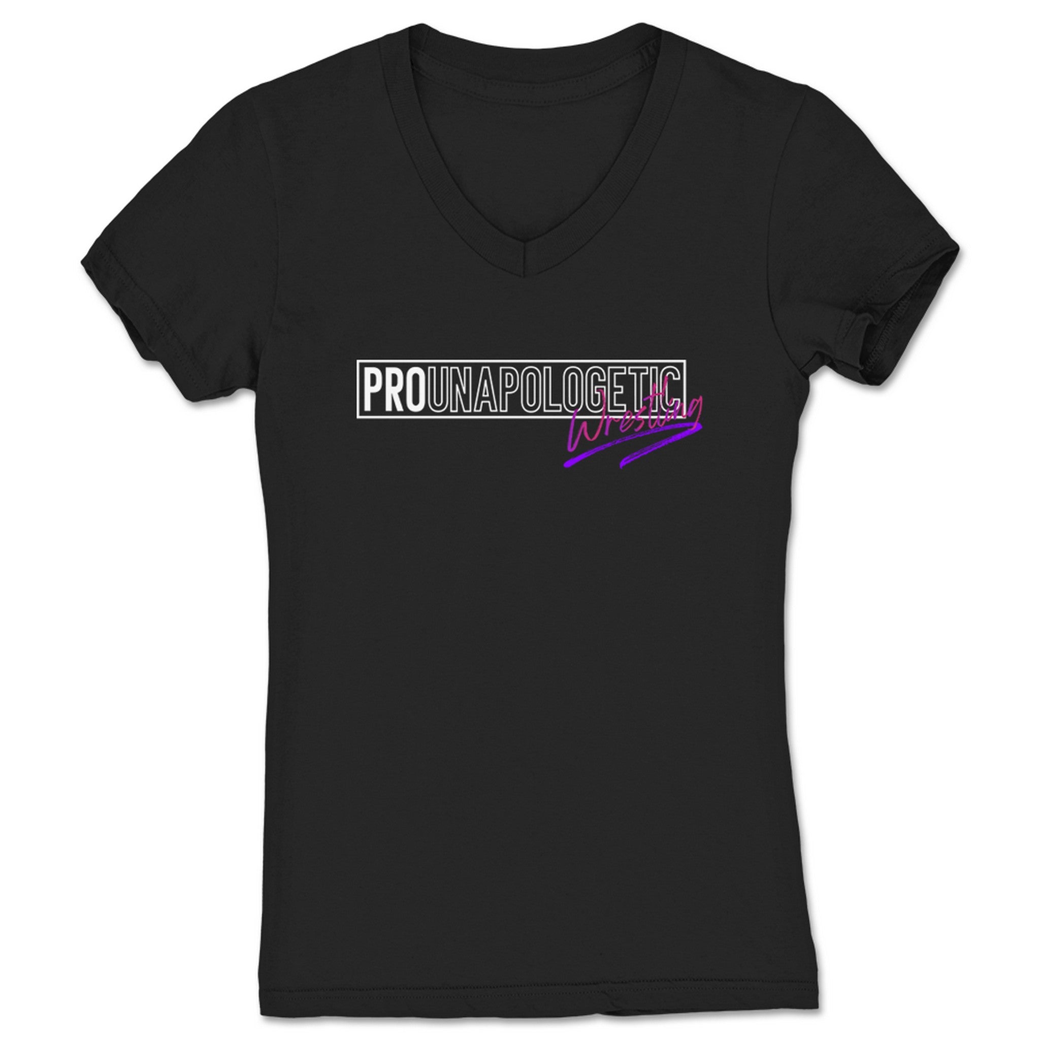 ProUnapologetic Wrestling ProUnapologetic Women's V-Neck Black