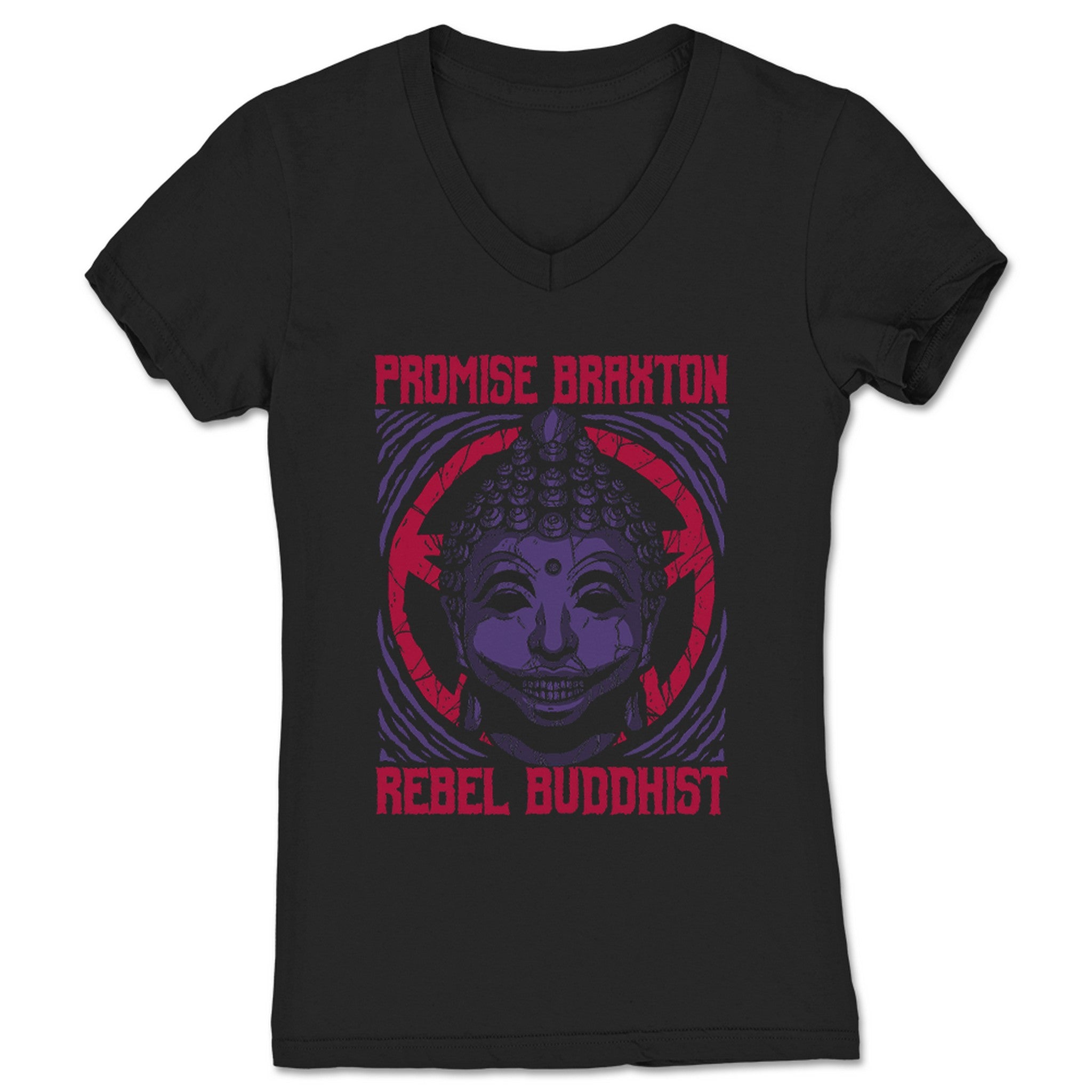 Promise Braxton Evil Buddha Women's V-Neck Black