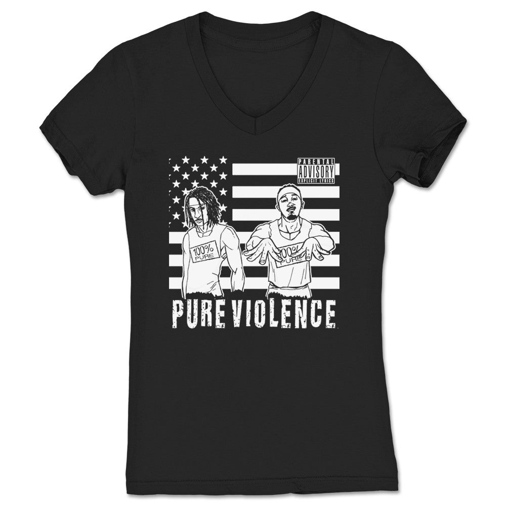 Pure Ignorance Pure Violence Women's V-Neck Black