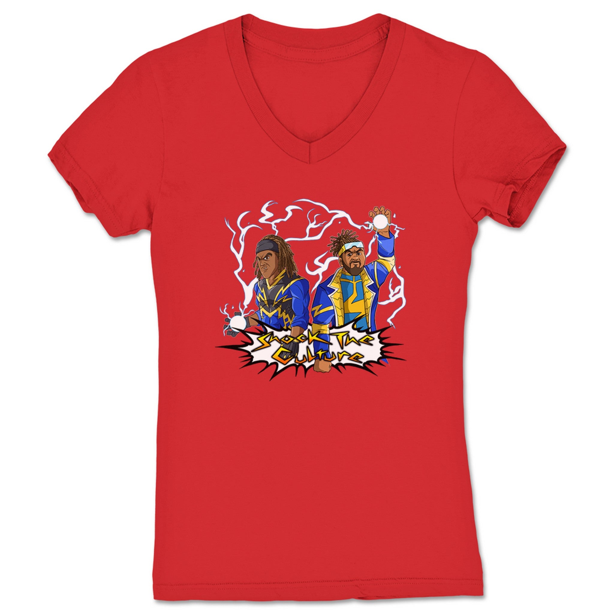 Pure Ignorance Shock the Culture Women's V-Neck Red