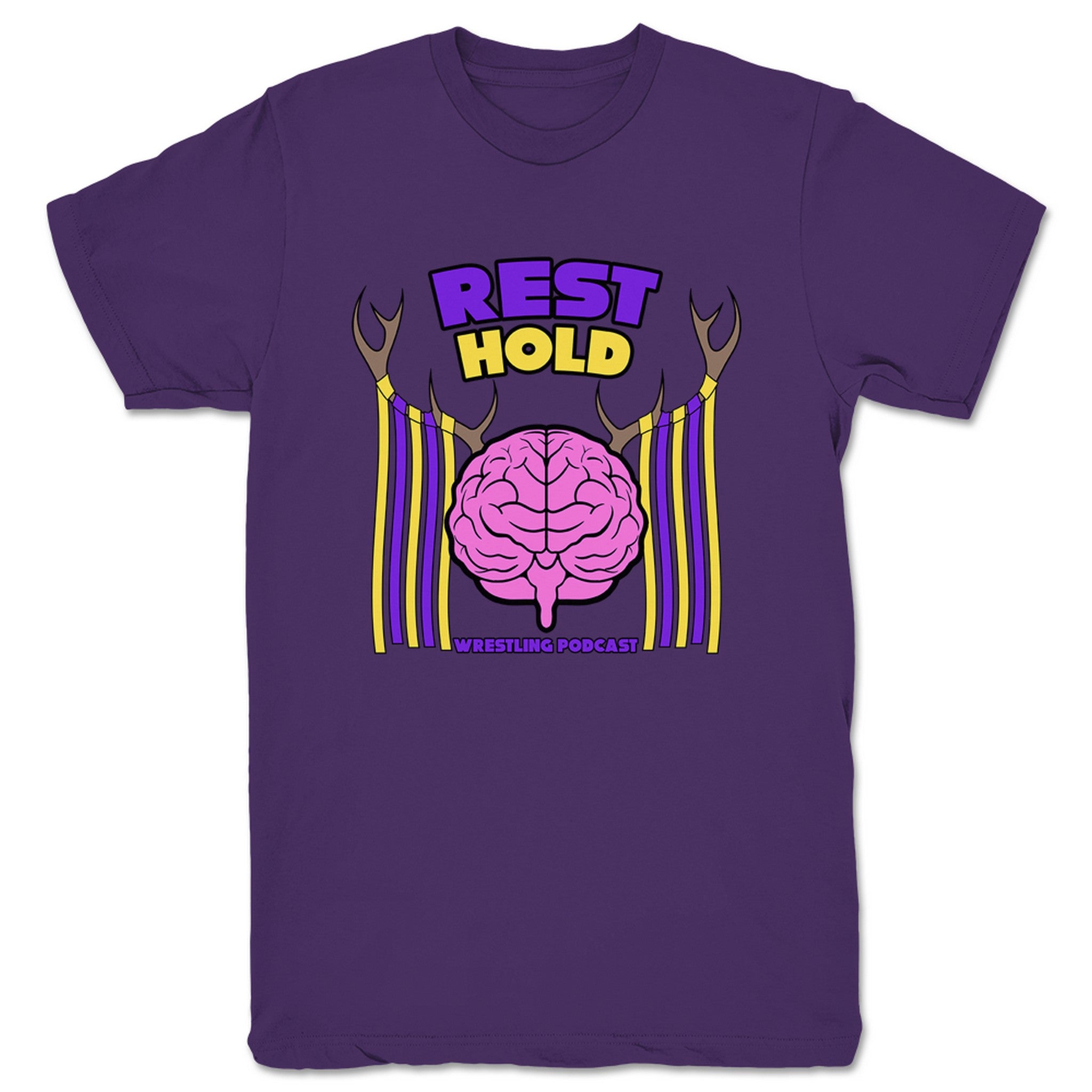 REST HOLD Wrestling Podcast Antlers Unisex Tee Purple
