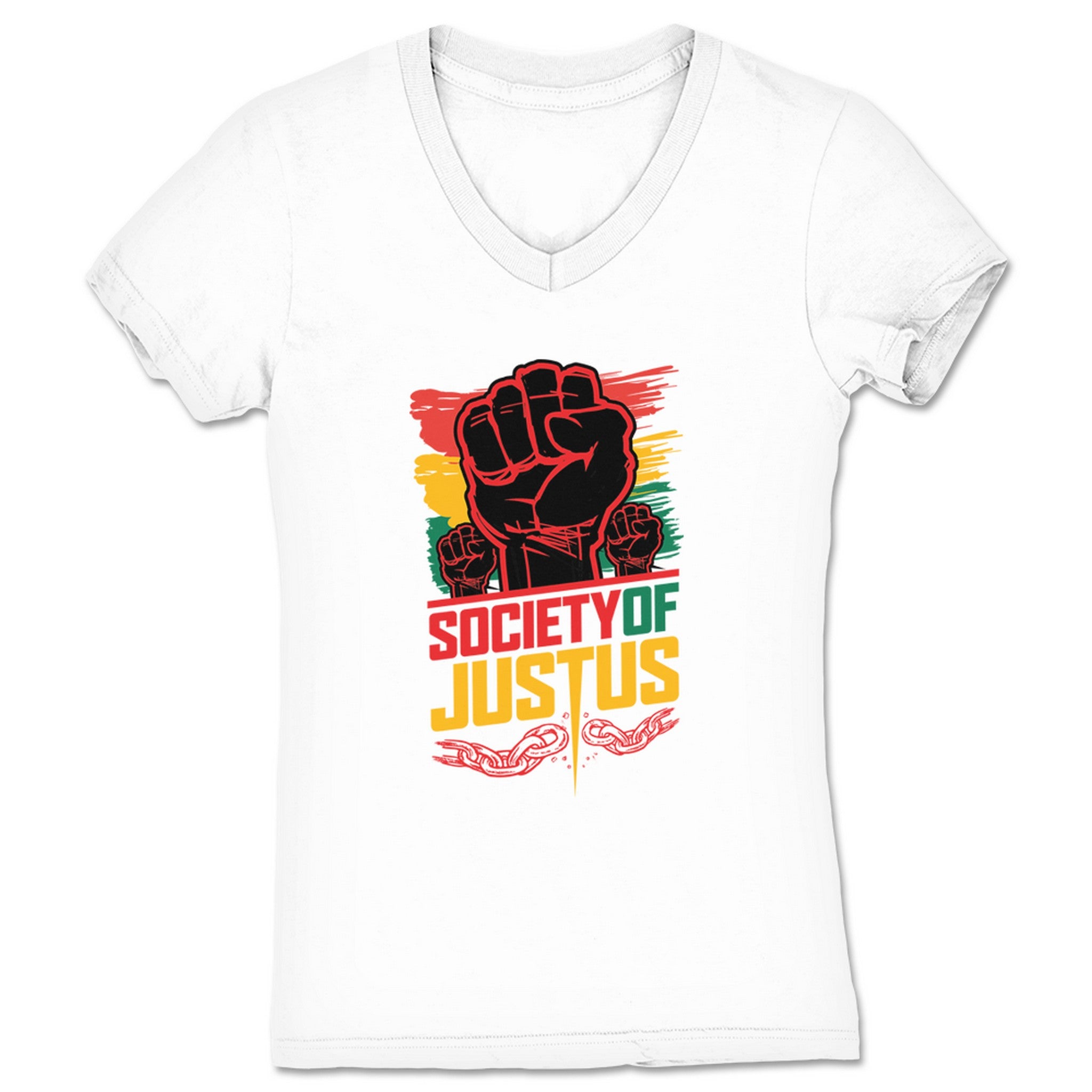 Rahmel Justus Society of Justus Women's V-Neck White