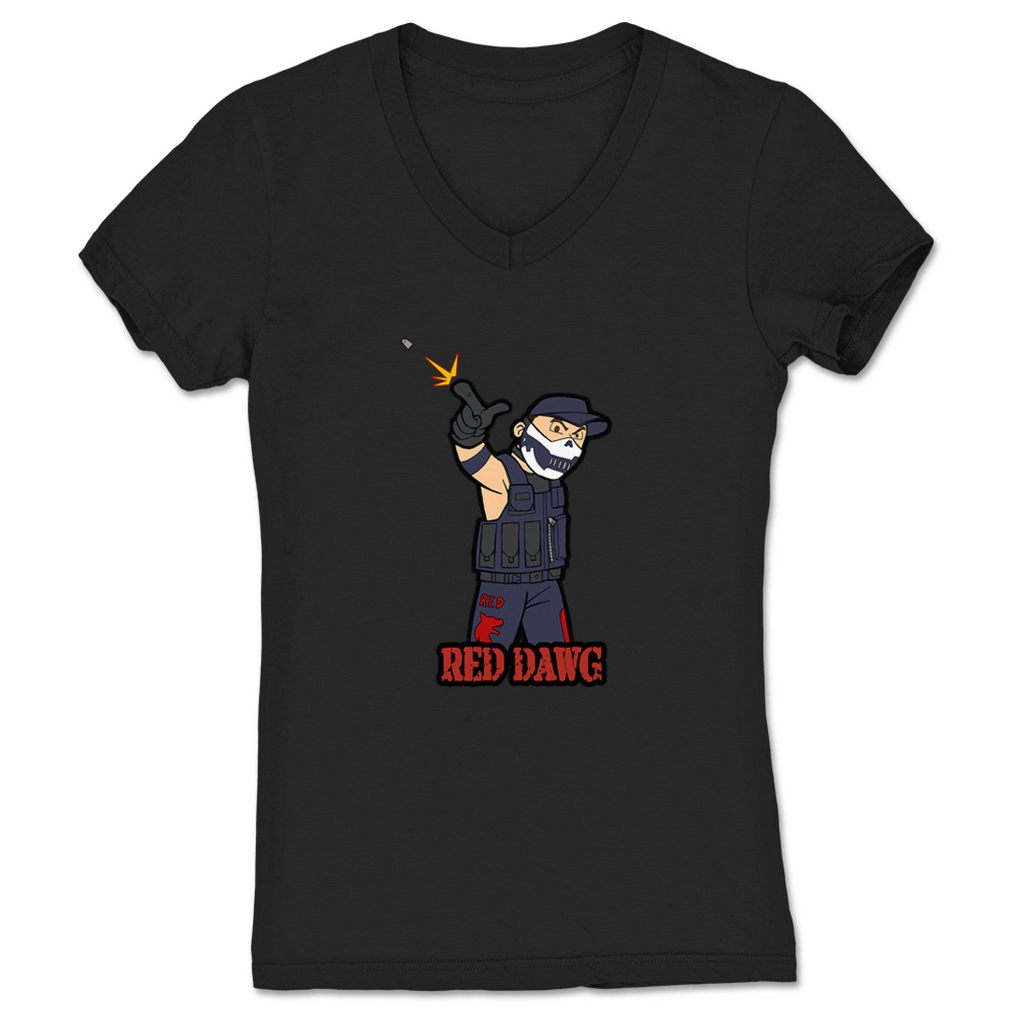 Red Dawg Dead Dawg Women's V-Neck Black