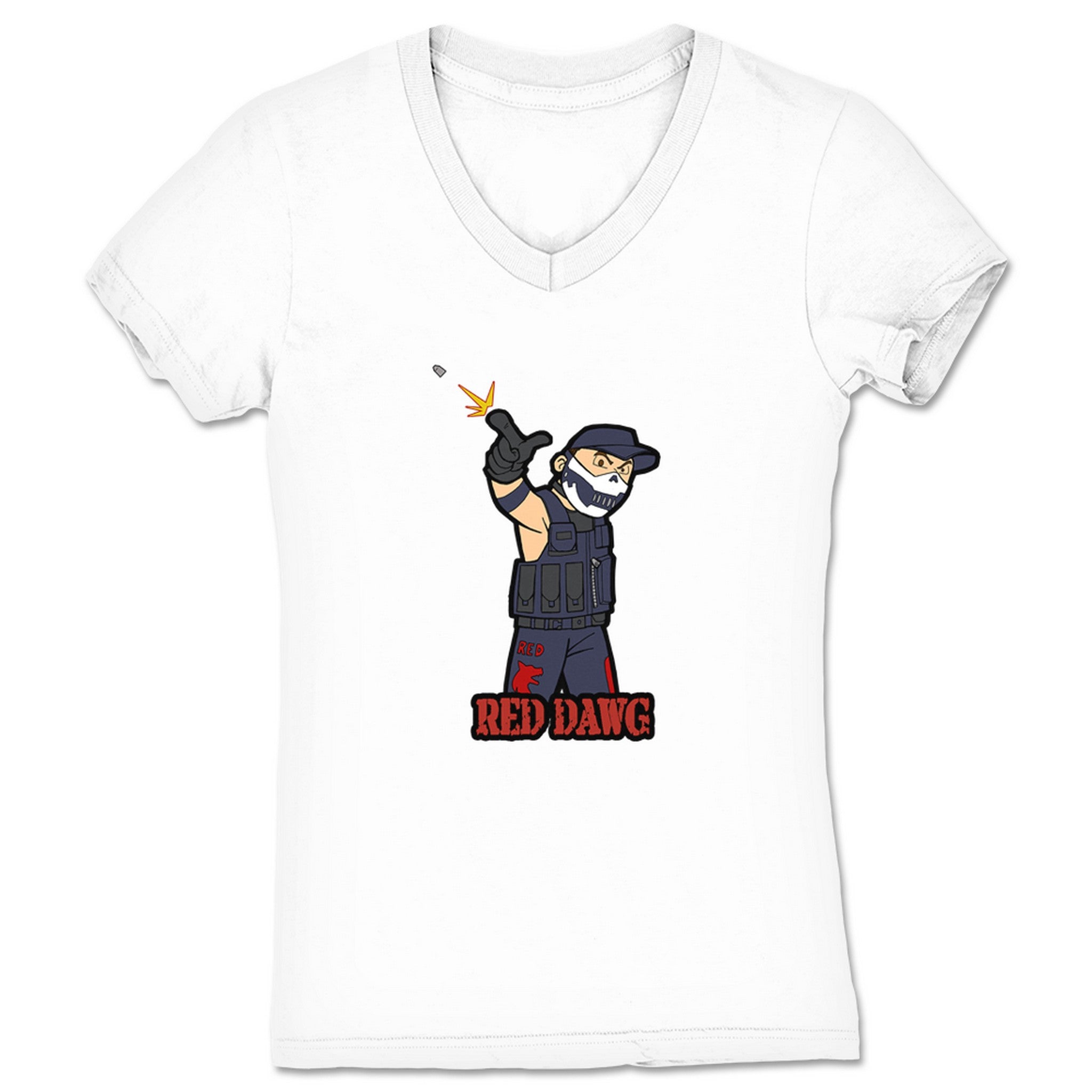 Red Dawg Dead Dawg Women's V-Neck White