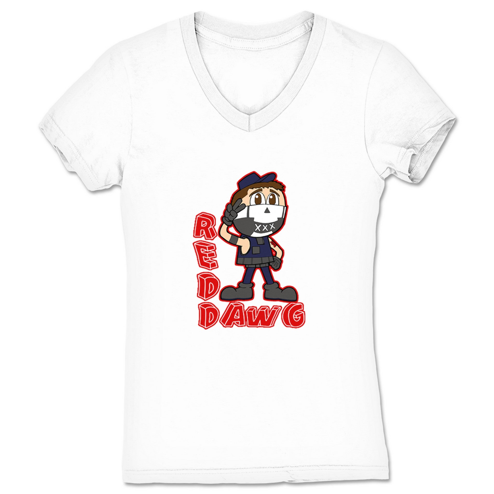 Red Dawg Kawaii Keiki Women's V-Neck White